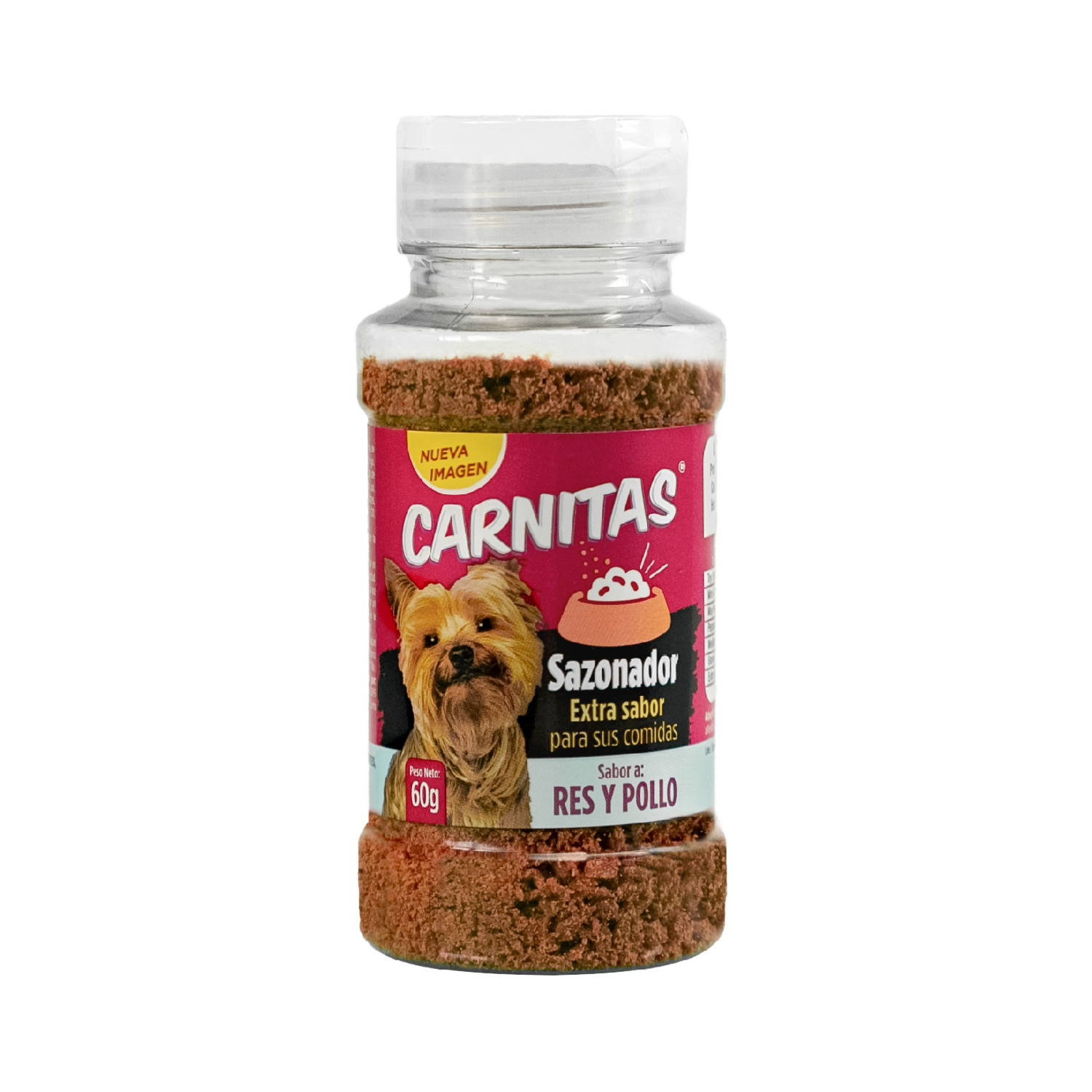 Sazonador Para Comida De Perros Sabor Res Y Pollo CARNITAS 60 G