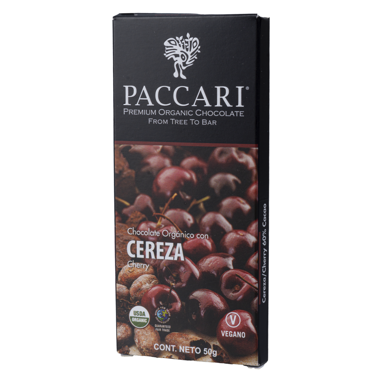 Chocolate Orgánico De Cereza PACCARI 50 G