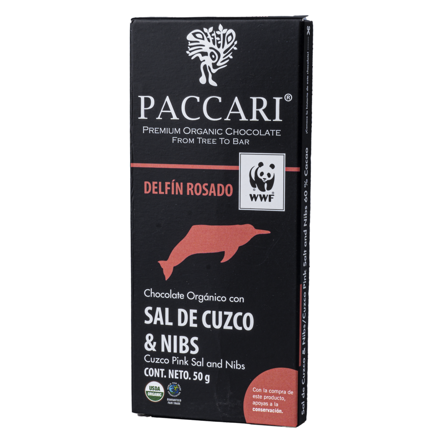 Chocolate Orgánico Con Sal De Cuzco Y Nibs PACCARI 50 g