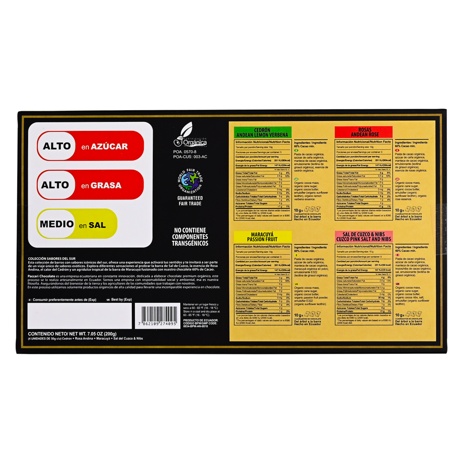 Chocolate Gift Box Sabores Del Sur PACCARI 200 g