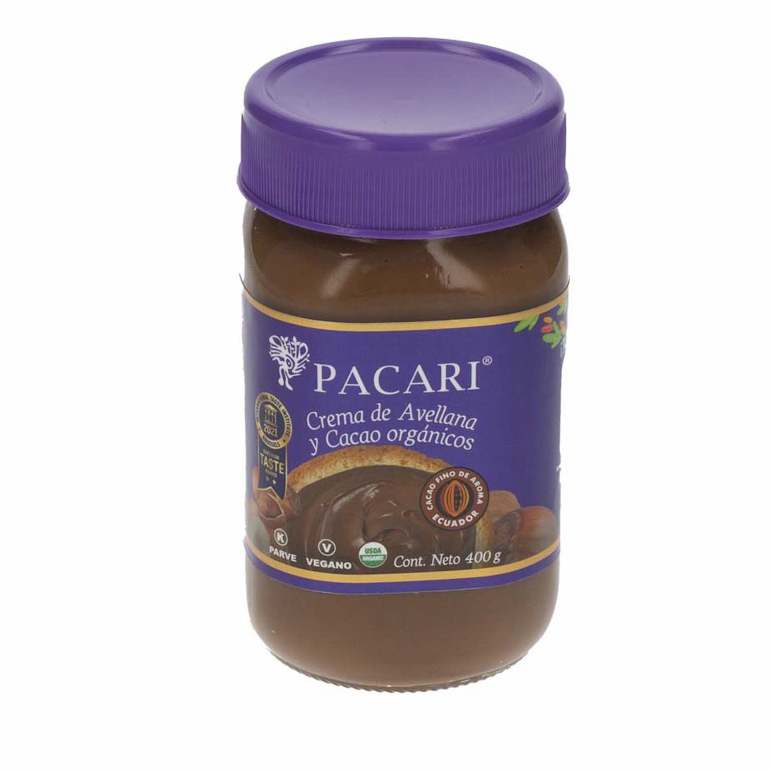 Crema De Avellana y Cacao Orgánico PACCARI Frasco