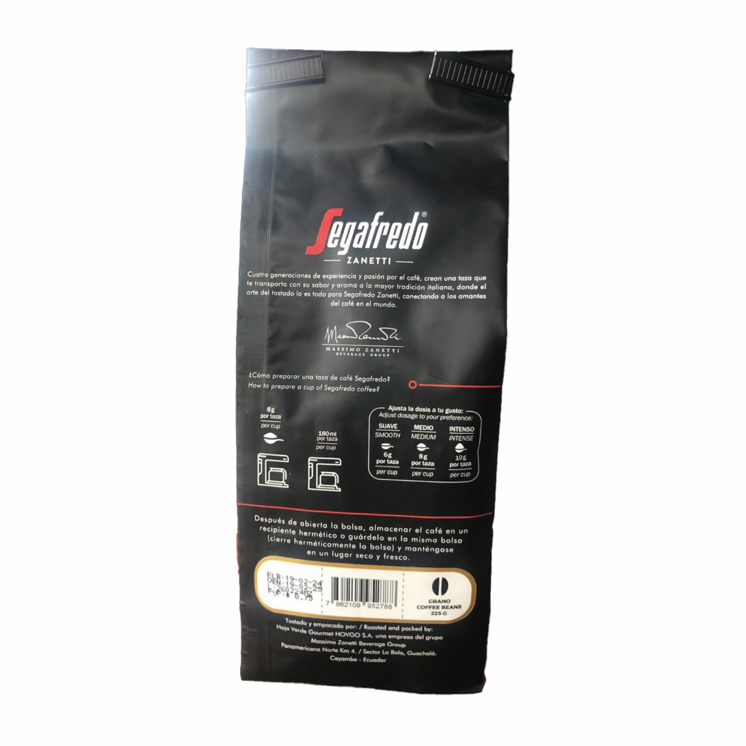 Café En Grano Equinoccio Ecuador Grano SEGAFREDO 225 G