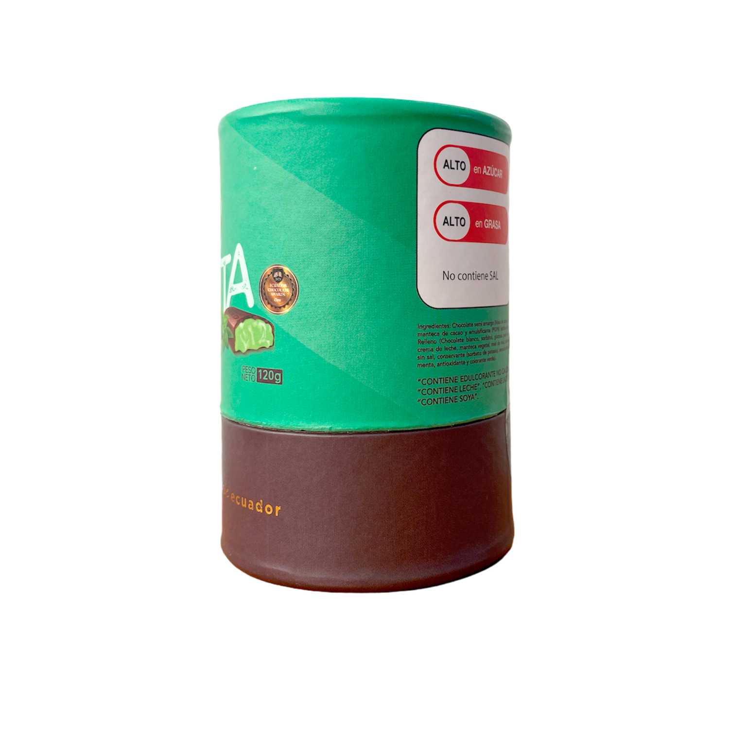Chocolate Puro Mini Barras Rellenas Sabor A Menta HOJA VERDE Pack 10 X 12 G