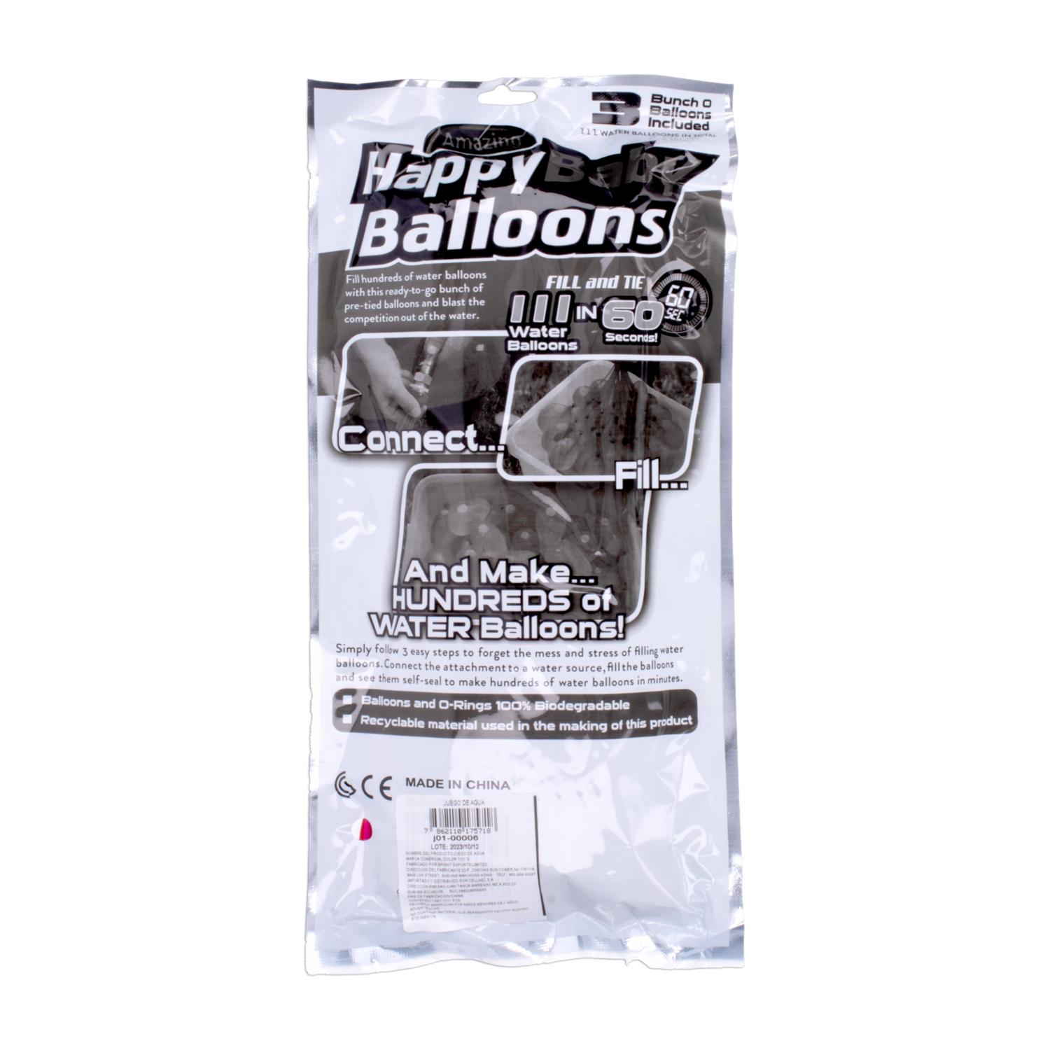 Globos De Carnaval Autosellantes HAPPY BABY BALLONS 111 Piezas