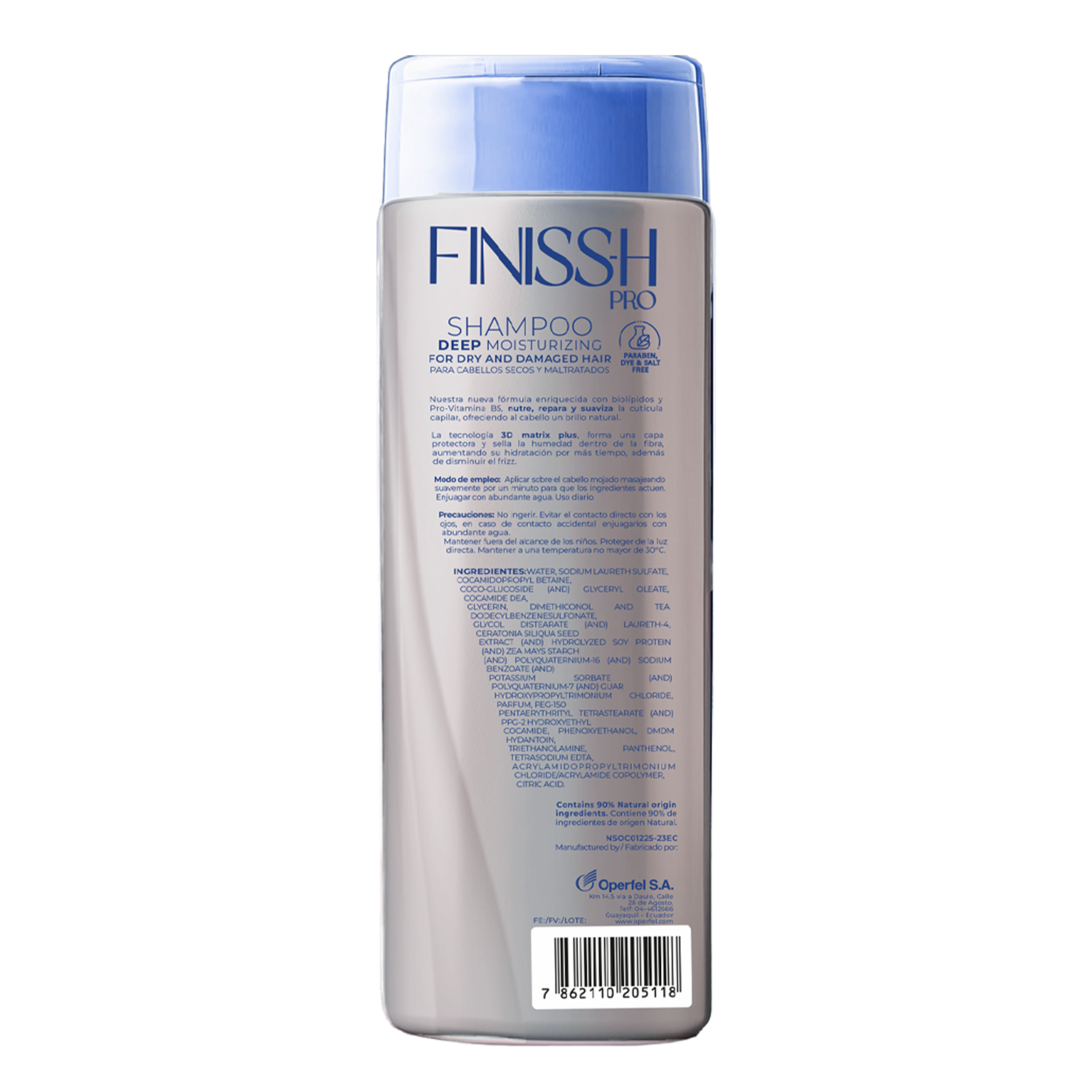 Shampoo De Cabello Deep Moisturizing FINISSH PRO 375 Ml