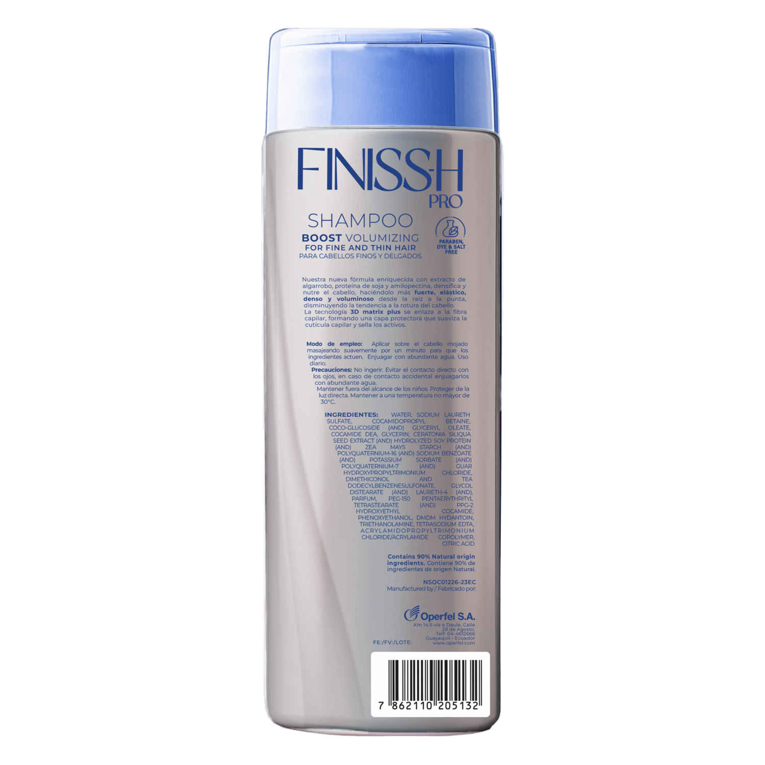 Shampoo De Cabello Boost Volumen FINISSH PRO 375 Ml