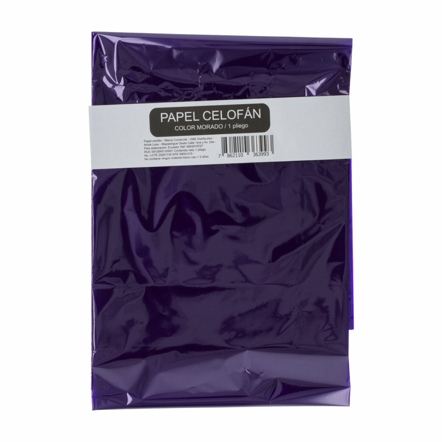 Papel Celofán Color Morado OIMI 110X96 Cm