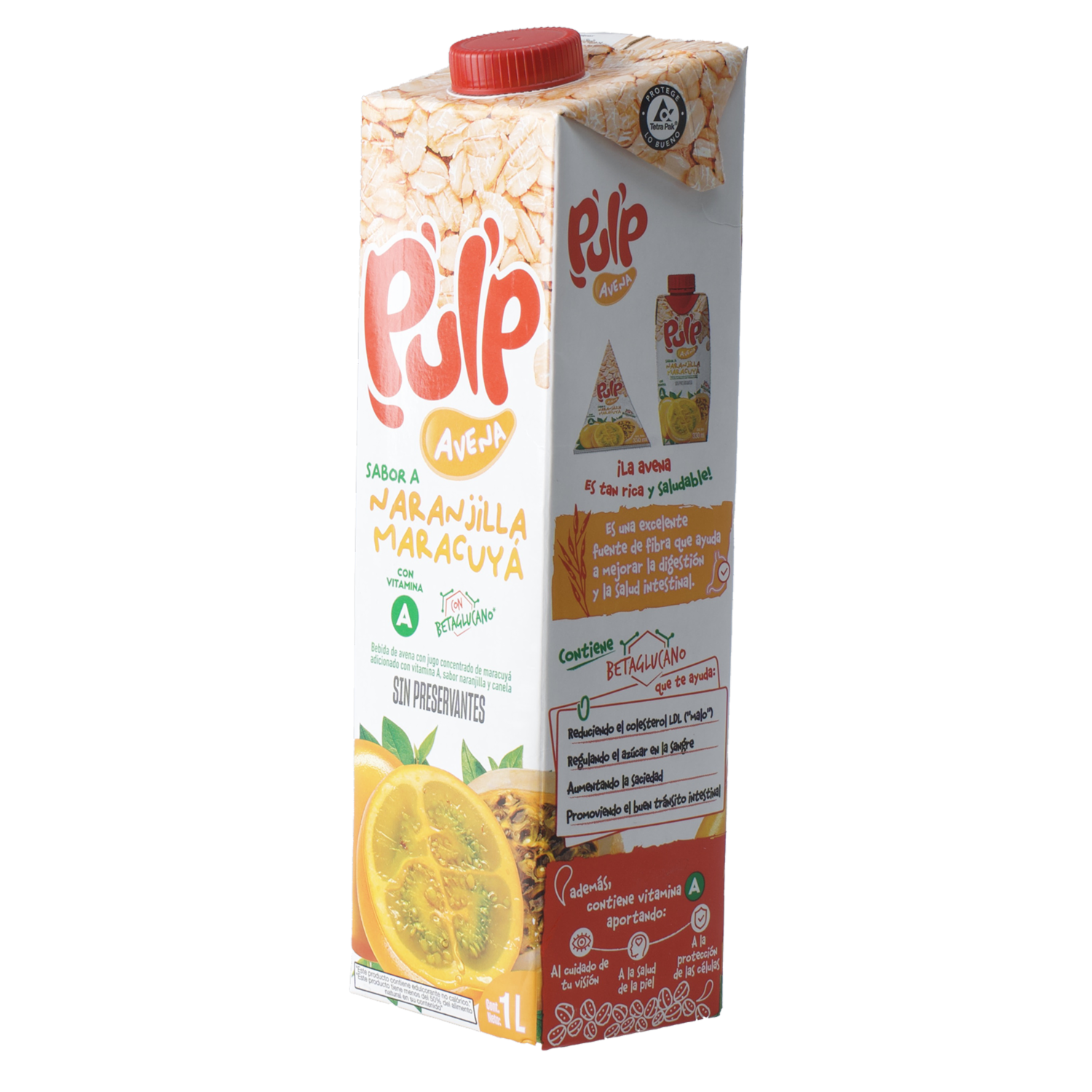Bebida De Avena Naranjilla y Maracuyá PULP Tetrapak