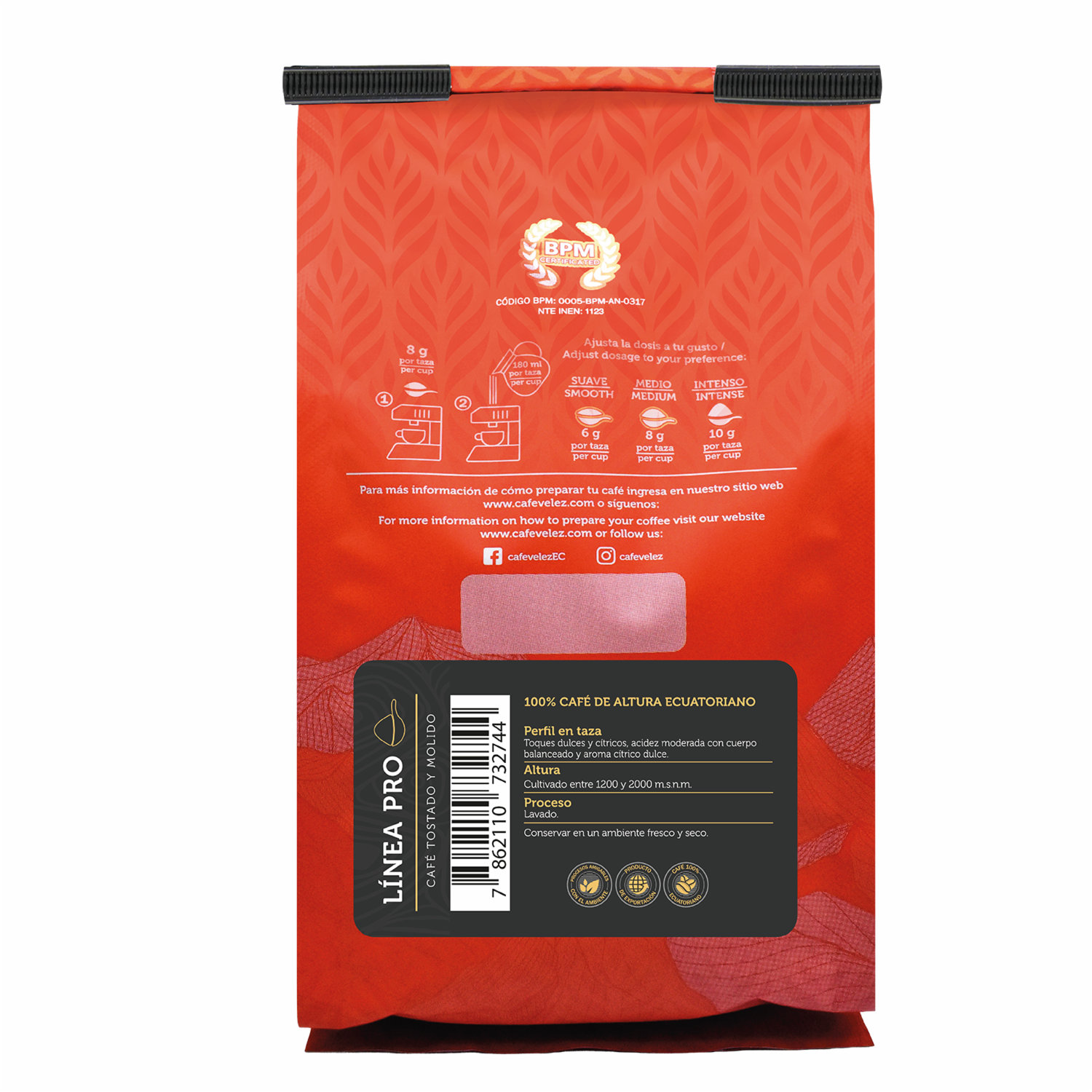 Café Tostado Y Molido De Altura Línea Pro VÉLEZ 500 G