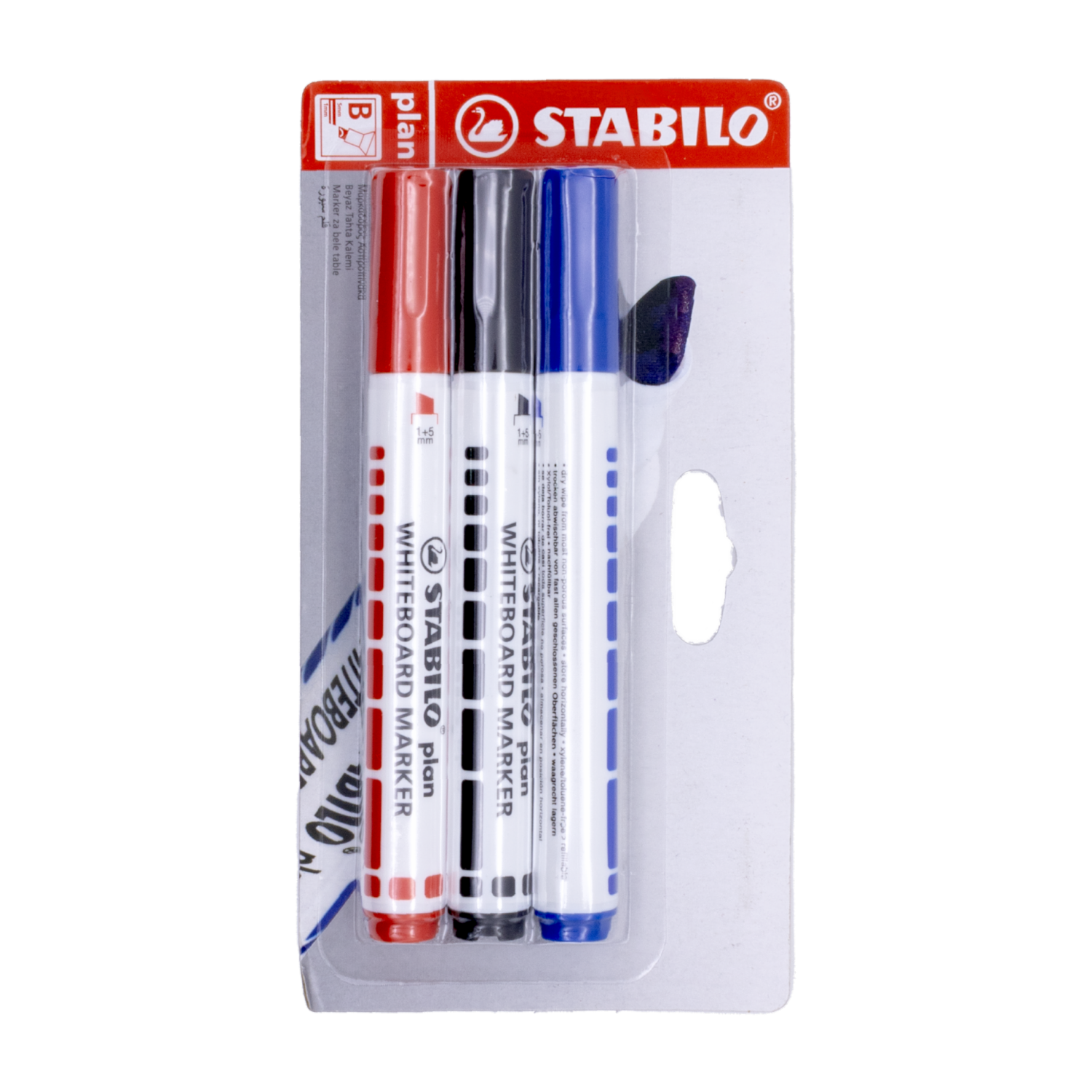 Marcador Para Pizarra Azul Negro Rojo STABILO Ecopack 3 Uds