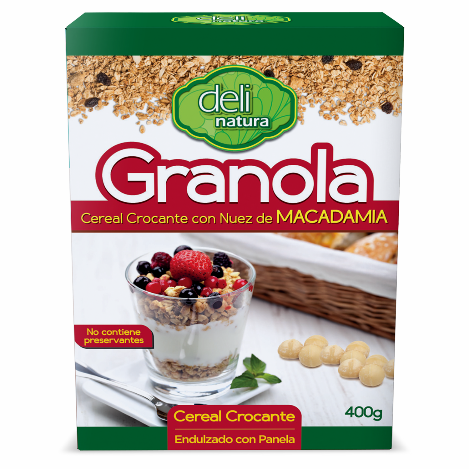 Granola Cereal Crocante Con Nuez De Macadamia DELINATURA 400 G