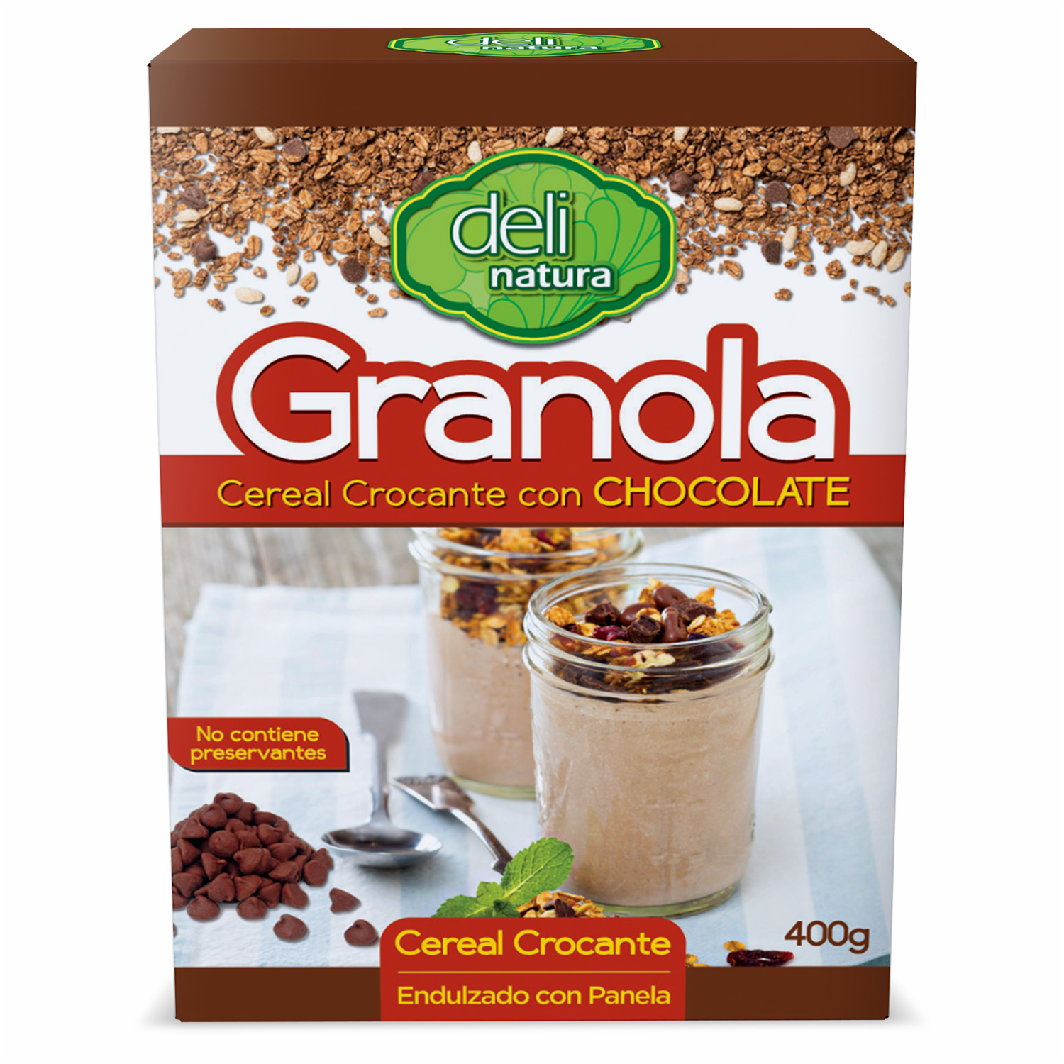 Granola Cereal Crocante Con Chocolate DELINATURA 400 G