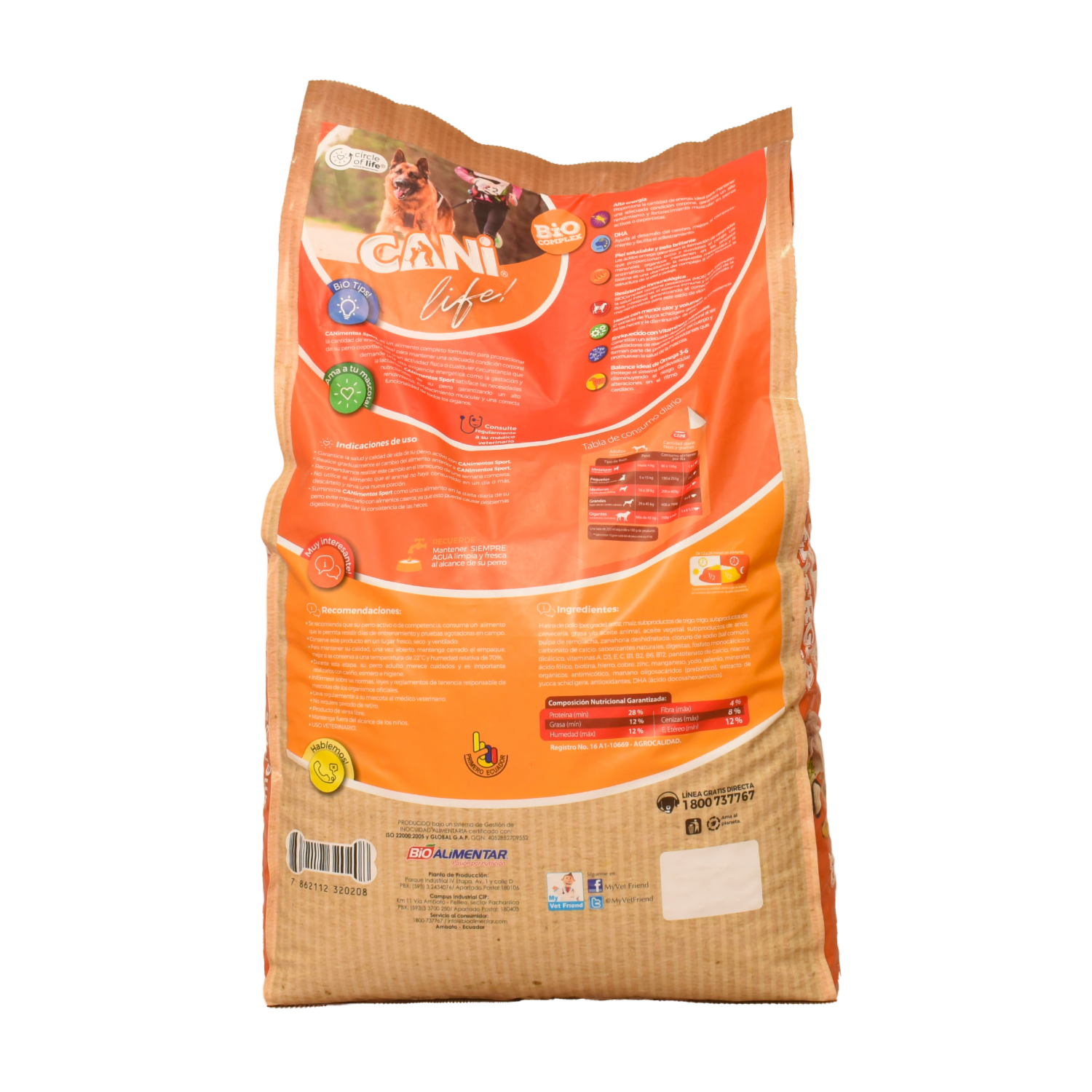 Alimento Para Perros Activos De Todas Las Razas Alta Energía Sport CANIMENTOS 15 Kg