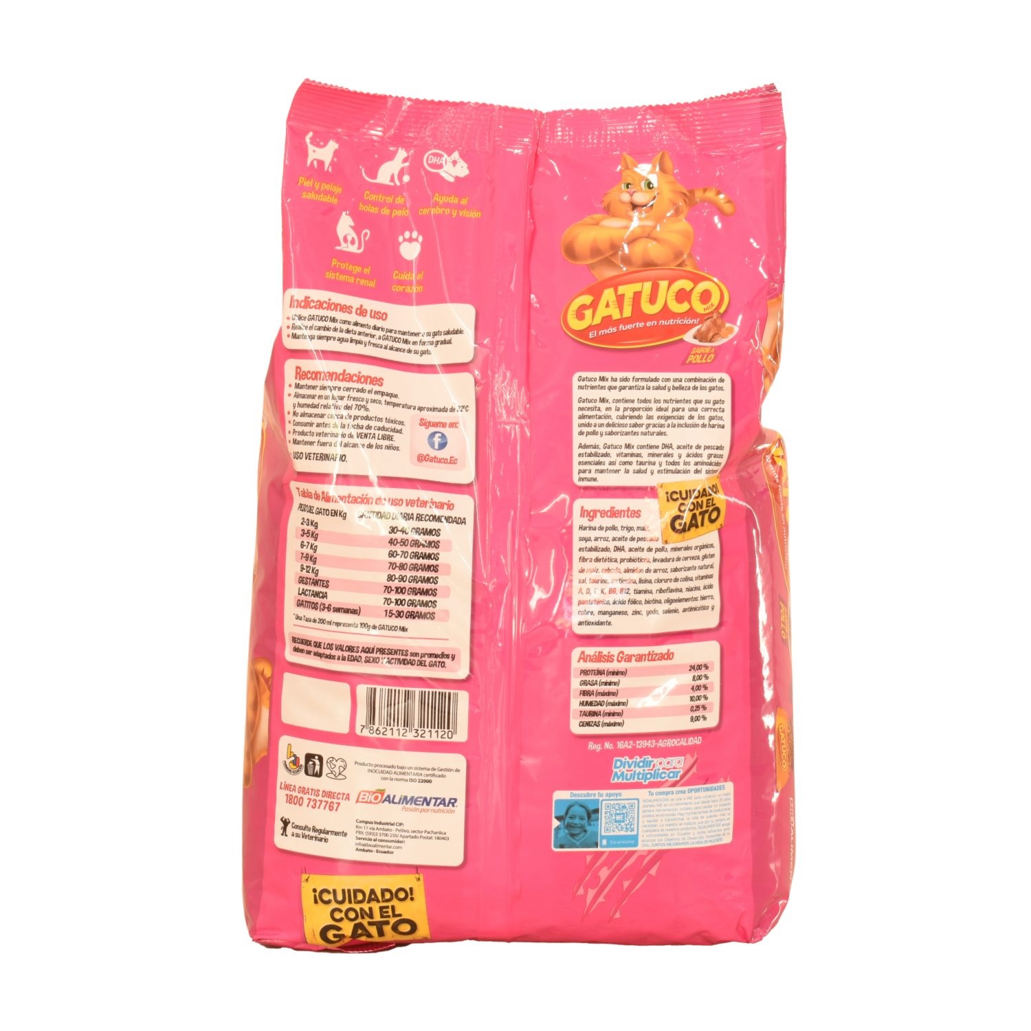 Alimento Para Gatos Sabor A Pollo GATUCO MIX 2 Kg