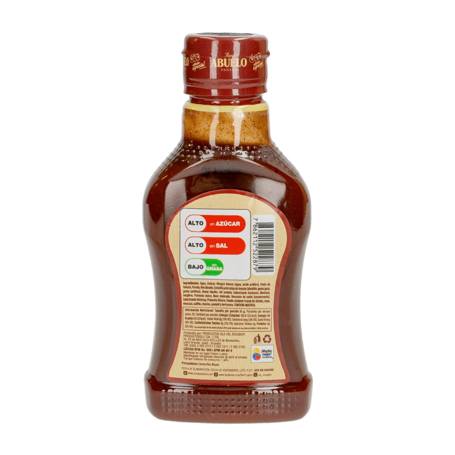Salsa Bbq Con Ron Abuelo OLÉ 430  G