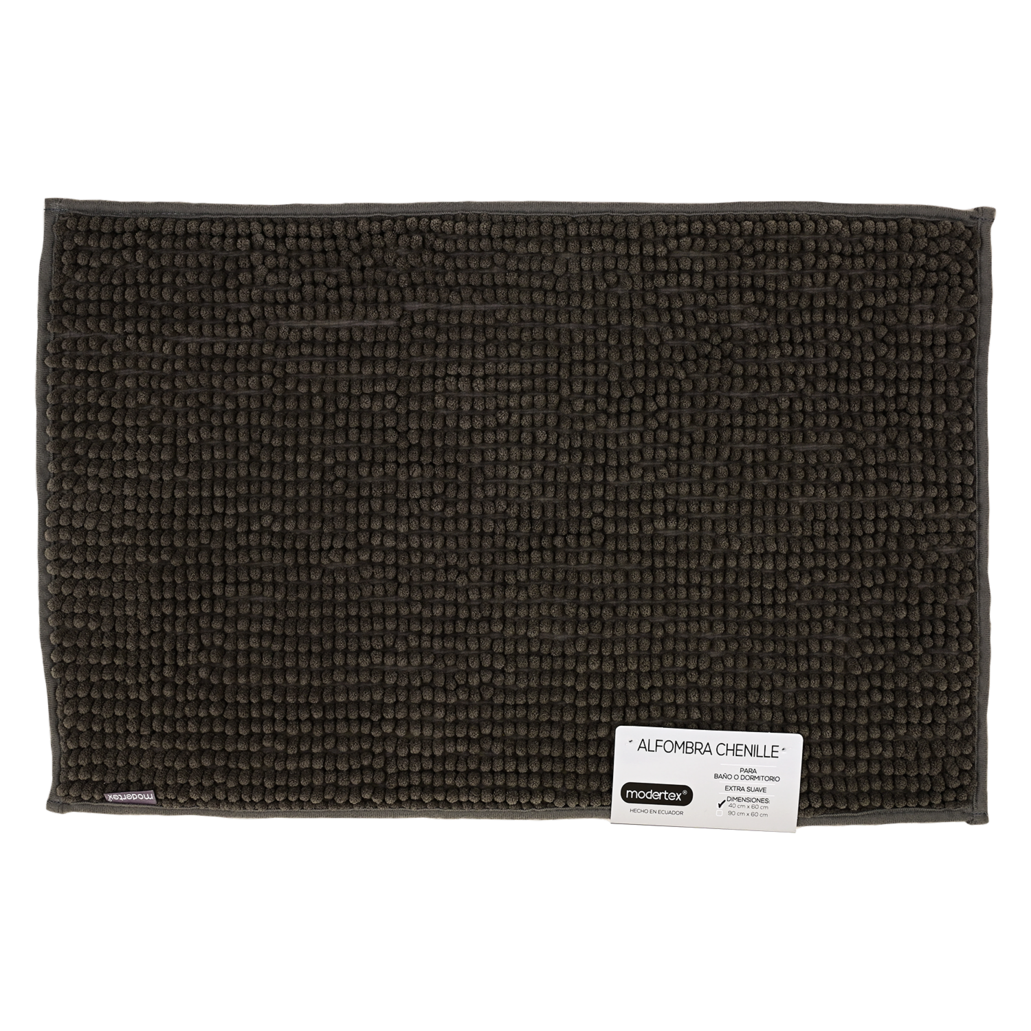 Alfombra Para Baño Chenille Gris MODERTEX 40 X 60 Cm