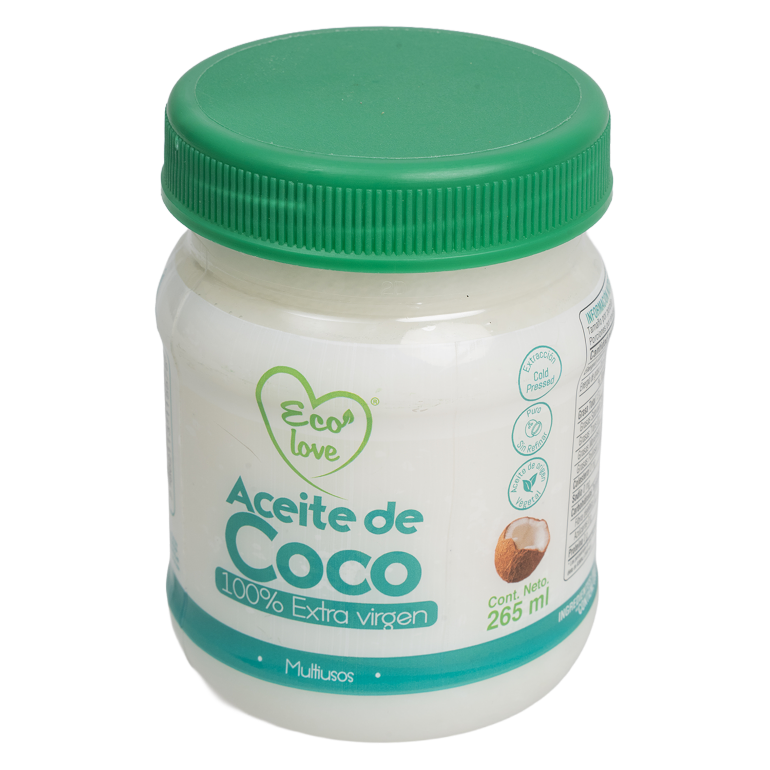 Aceite De Coco Extra Virgen ECOLOVE 265 Ml