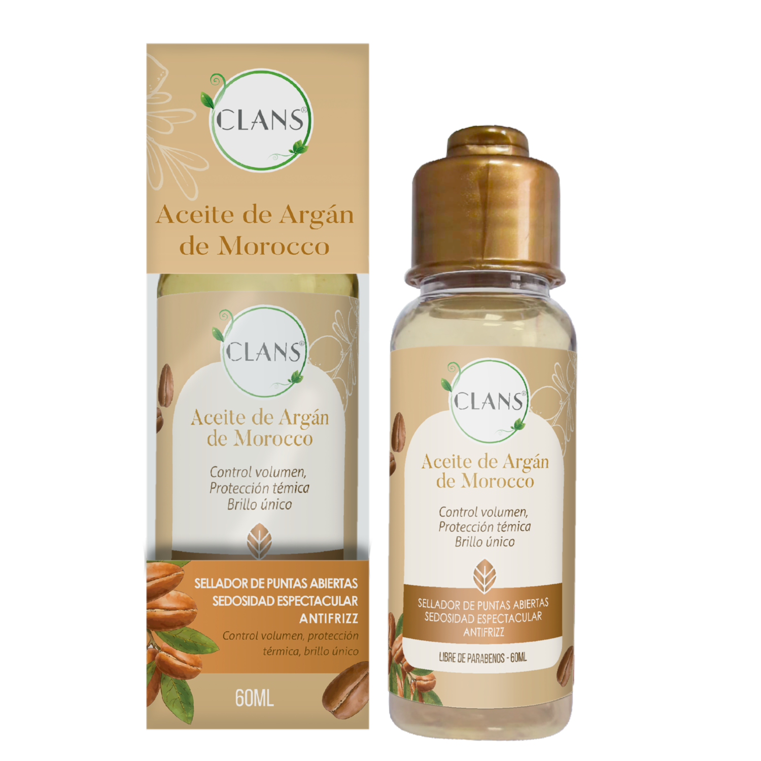 Tratamiento Capilar Con Aceite De Morocco CLANS 60 Ml