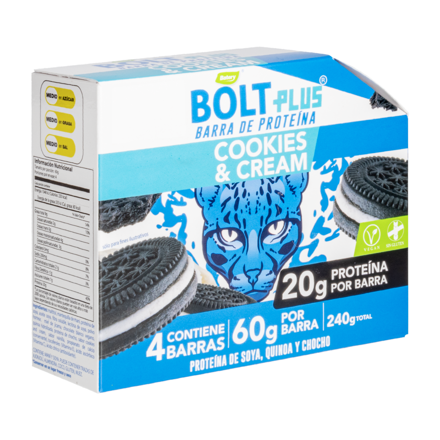 Barra De Proteína Cookies Y Cream BOLT 240 G