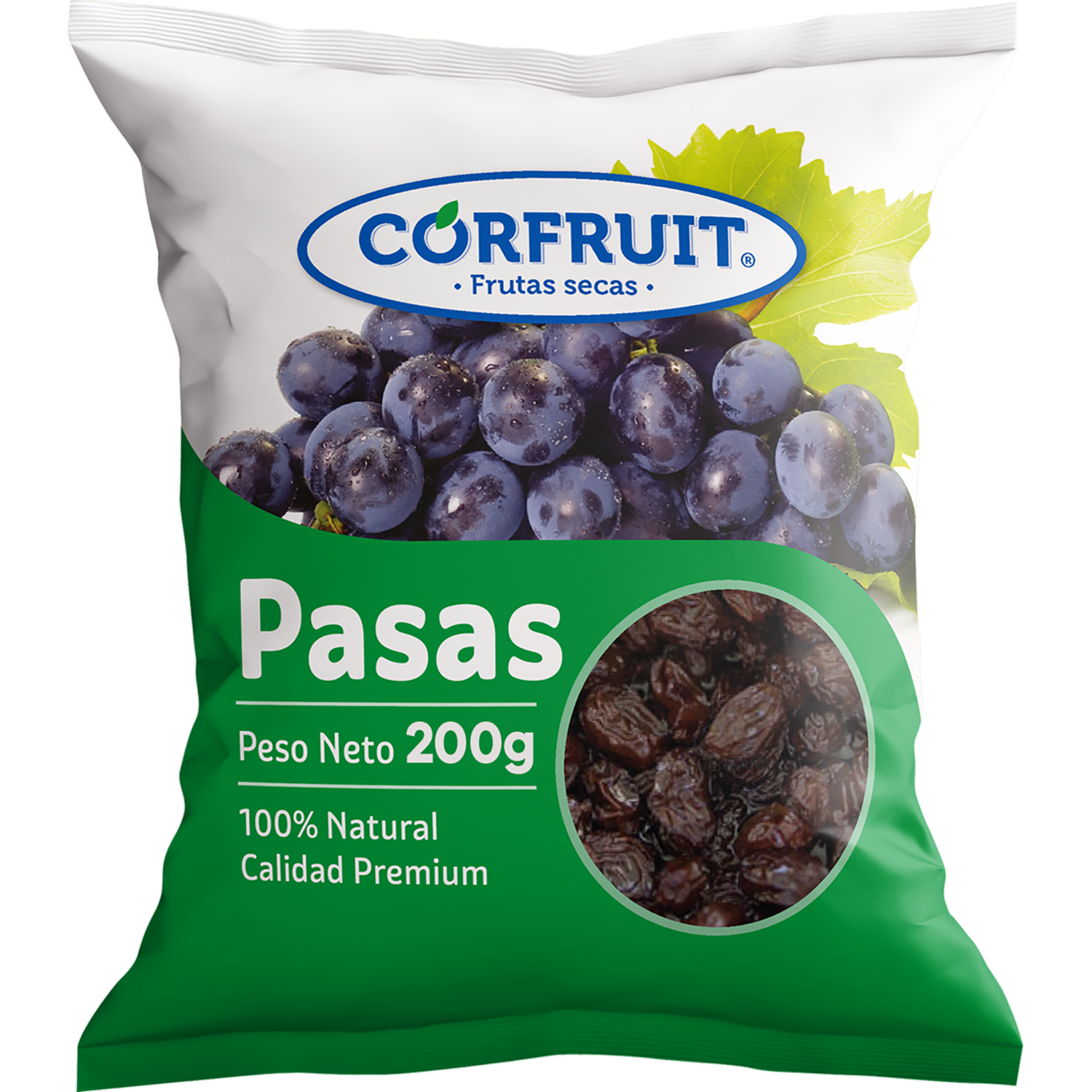 Pasas 100% Natural Calidad Premium CORFRUIT 200 G