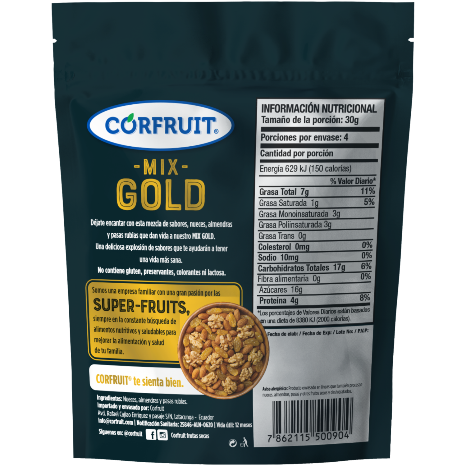Frutos Secos Mix Gold CORFRUIT 120 G