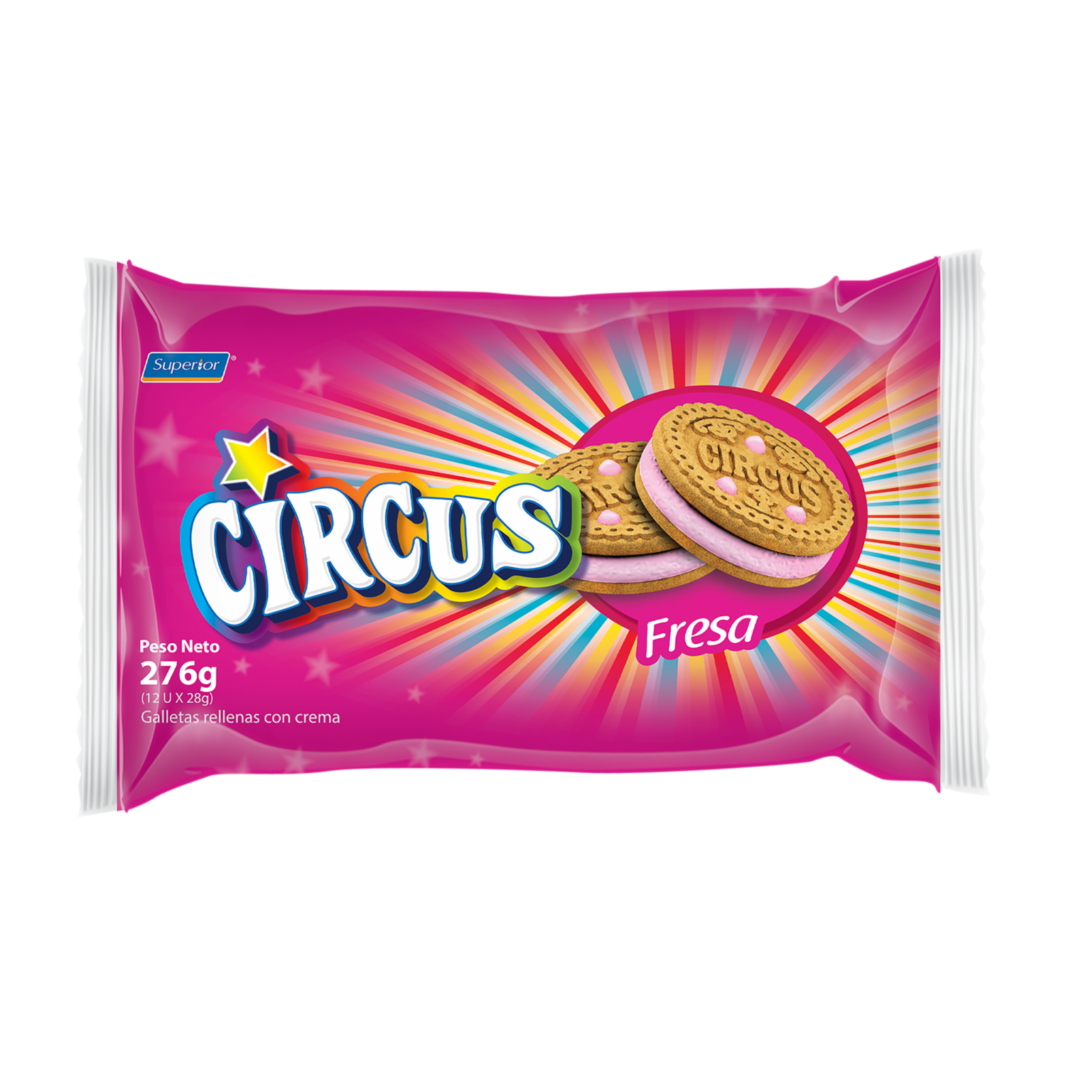 Galletas Dulces Rellenas Sabor A Fresa CIRCUS 276 G
