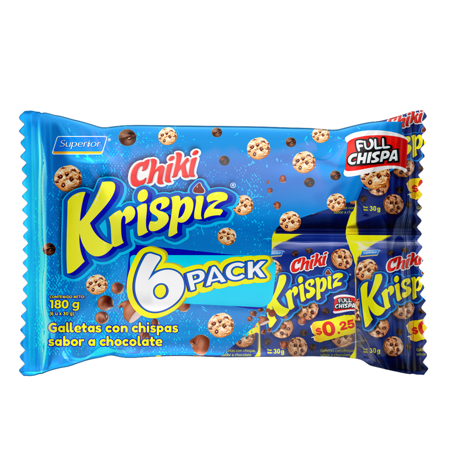 Galletas Dulces Con Chispas Sabor A Chocolate KRISPIZ 6 X 30 G