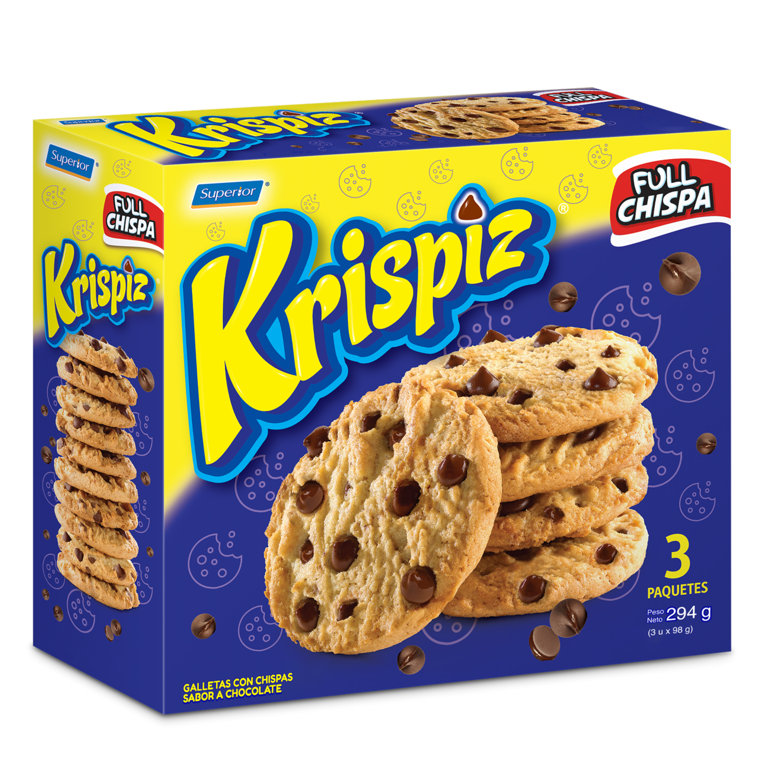 Galletas Dulces Horneadas Con Chispas De Chocolate KRISPIZ 294 G