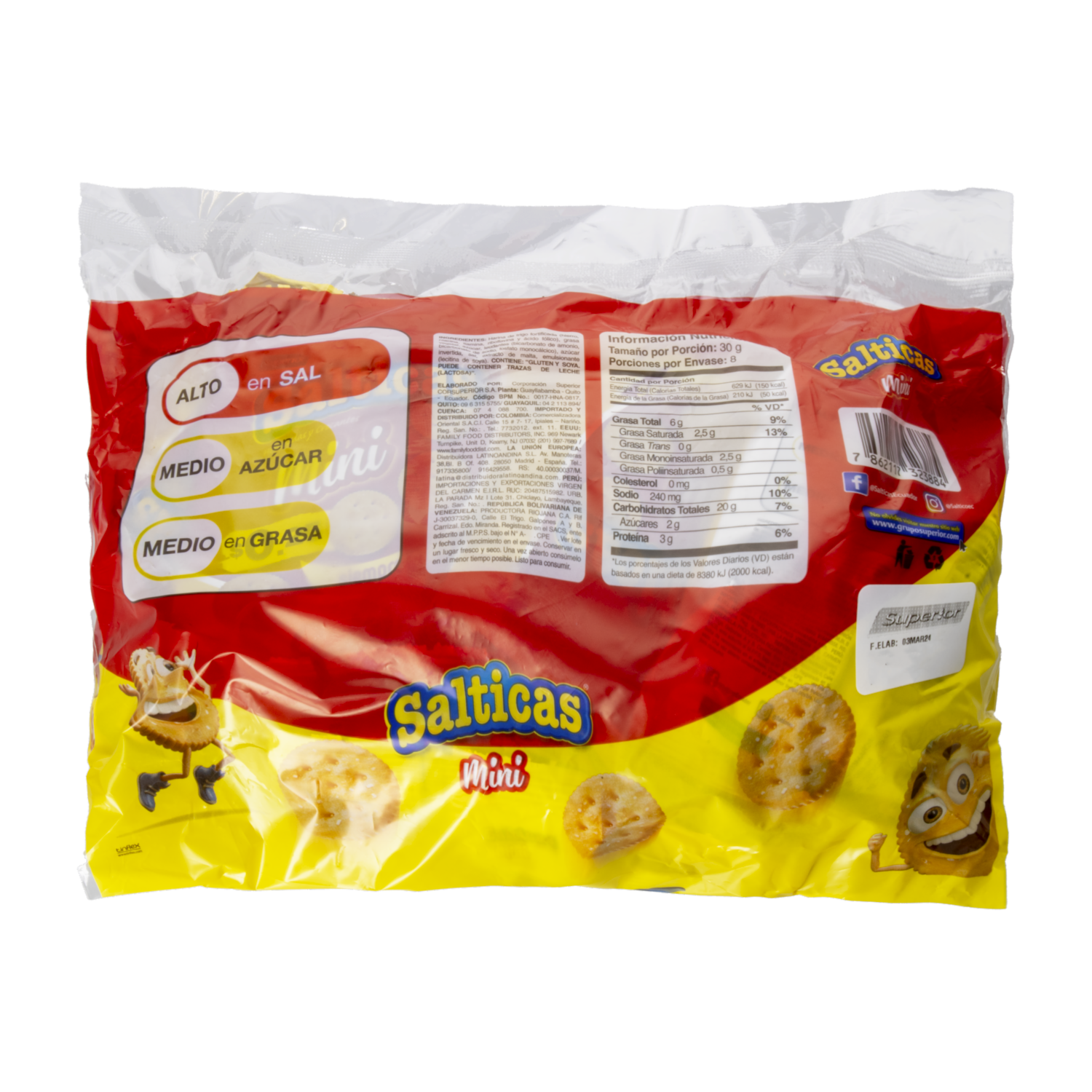 Galletas De Sal Mini Horneadas Y Crocantes SALTICAS 8X30 G