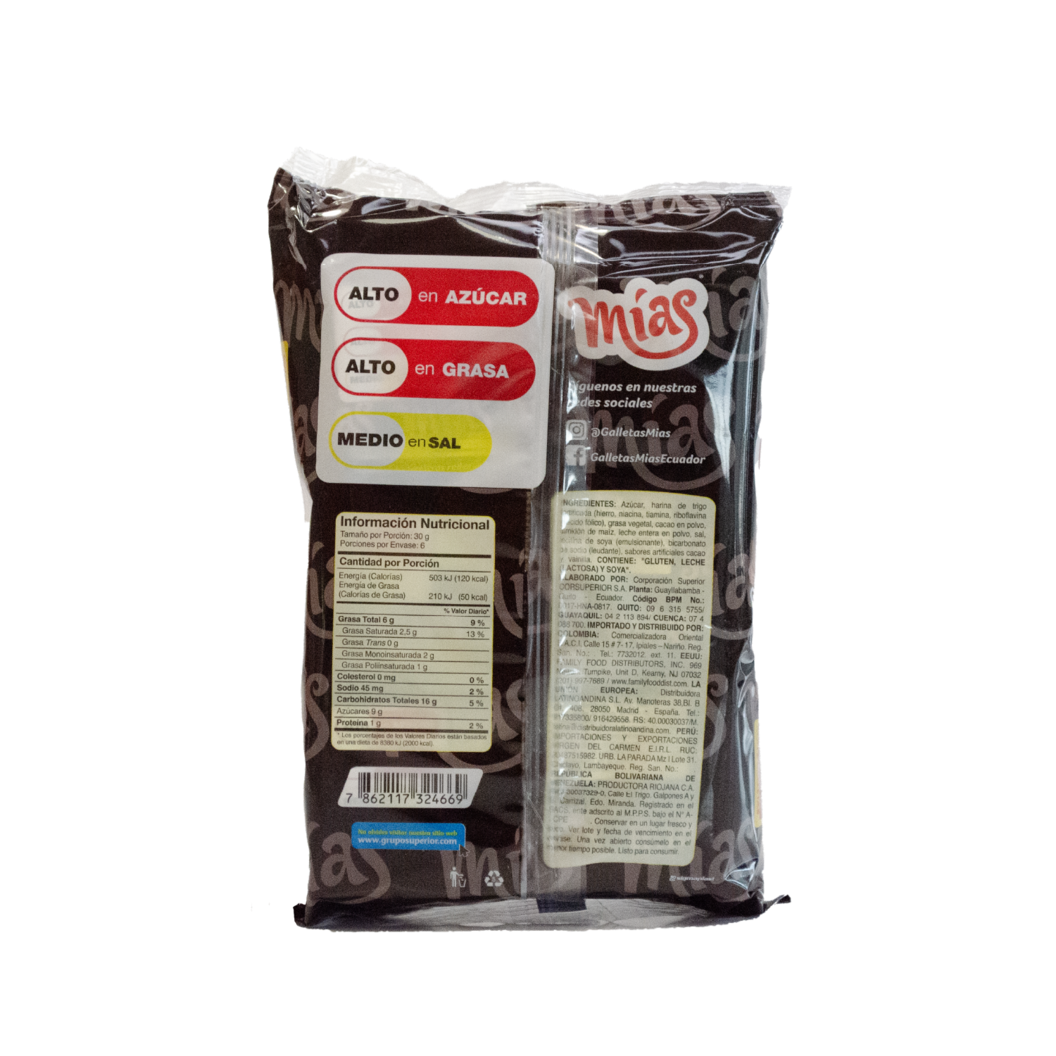 Galletas Dulces Sabor A Chocolate MÍAS 141 G