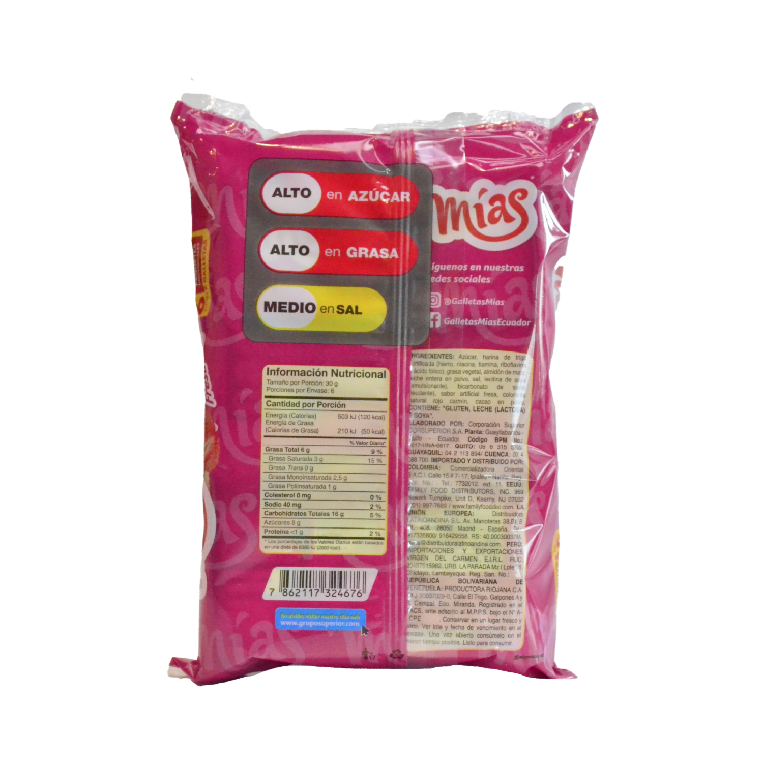 Galletas Dulces Sabor A Fresa MÍAS 141 G