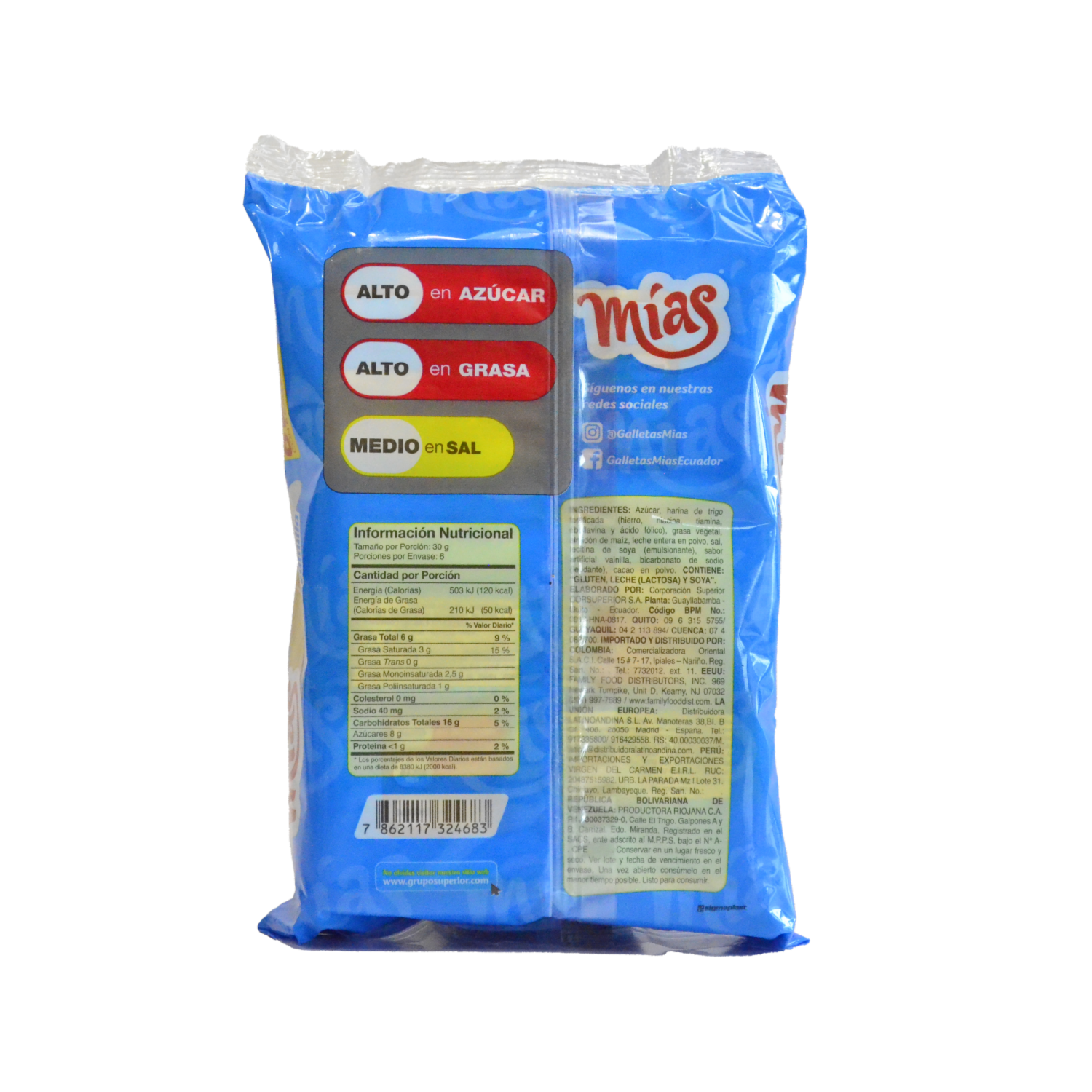 Galletas Dulces Sabor A Vainilla MÍAS 141 G