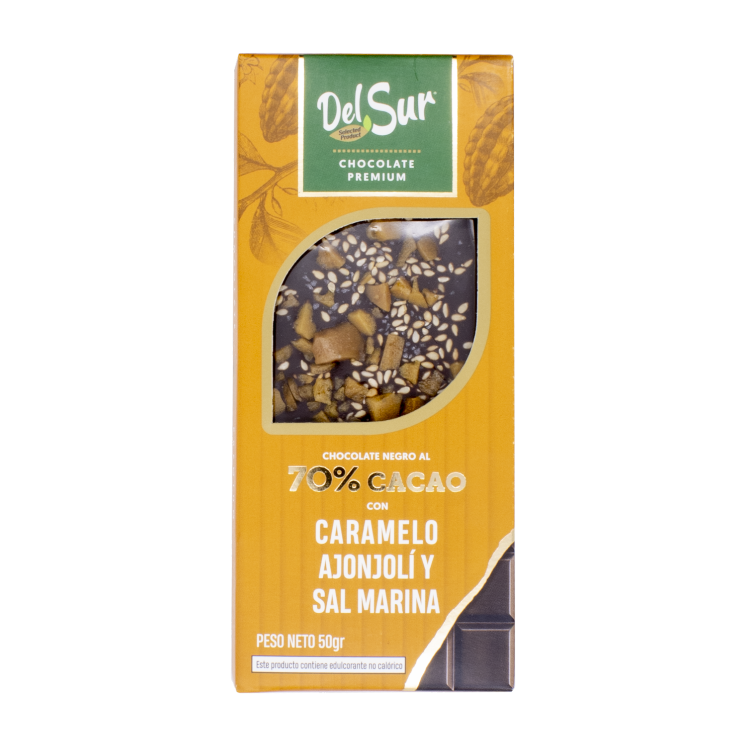 Chocolate Caramelo Ajonjolí Y Sal Marina DEL SUR 50 G