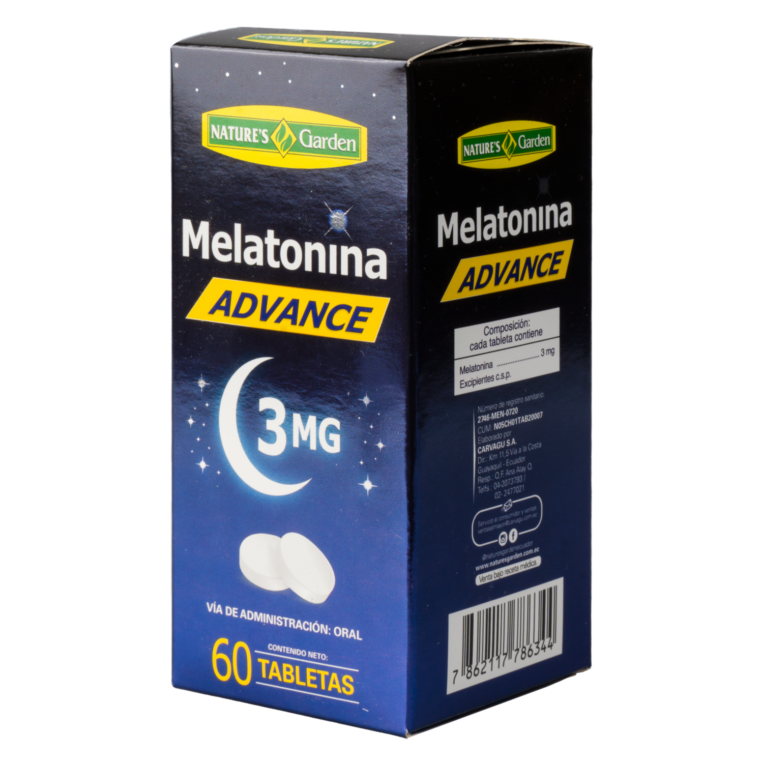 Melatonina Advance 60 Tabs NATURE’S GARDEN 180 g
