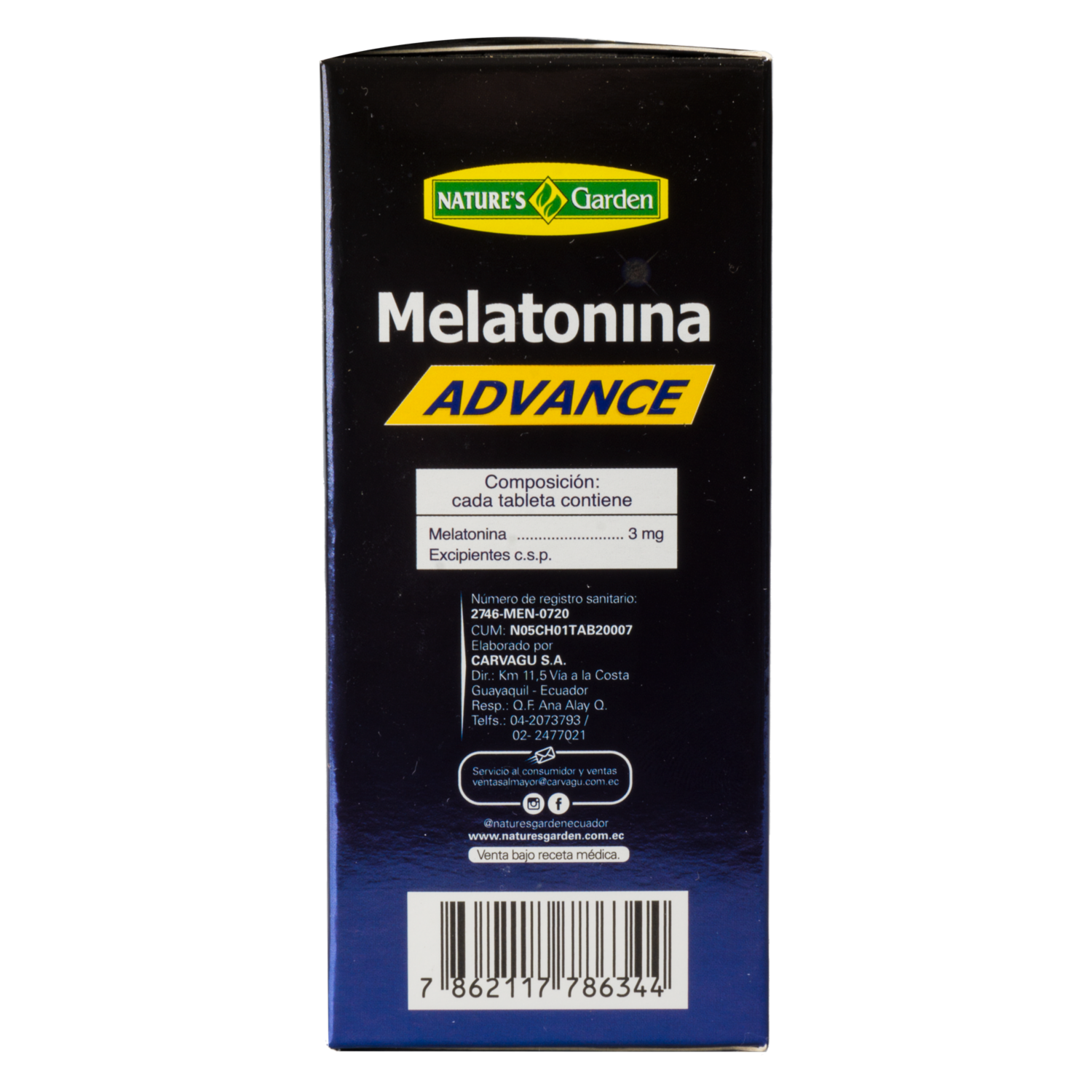 Melatonina Advance 60 Tabs NATURE’S GARDEN 180 g