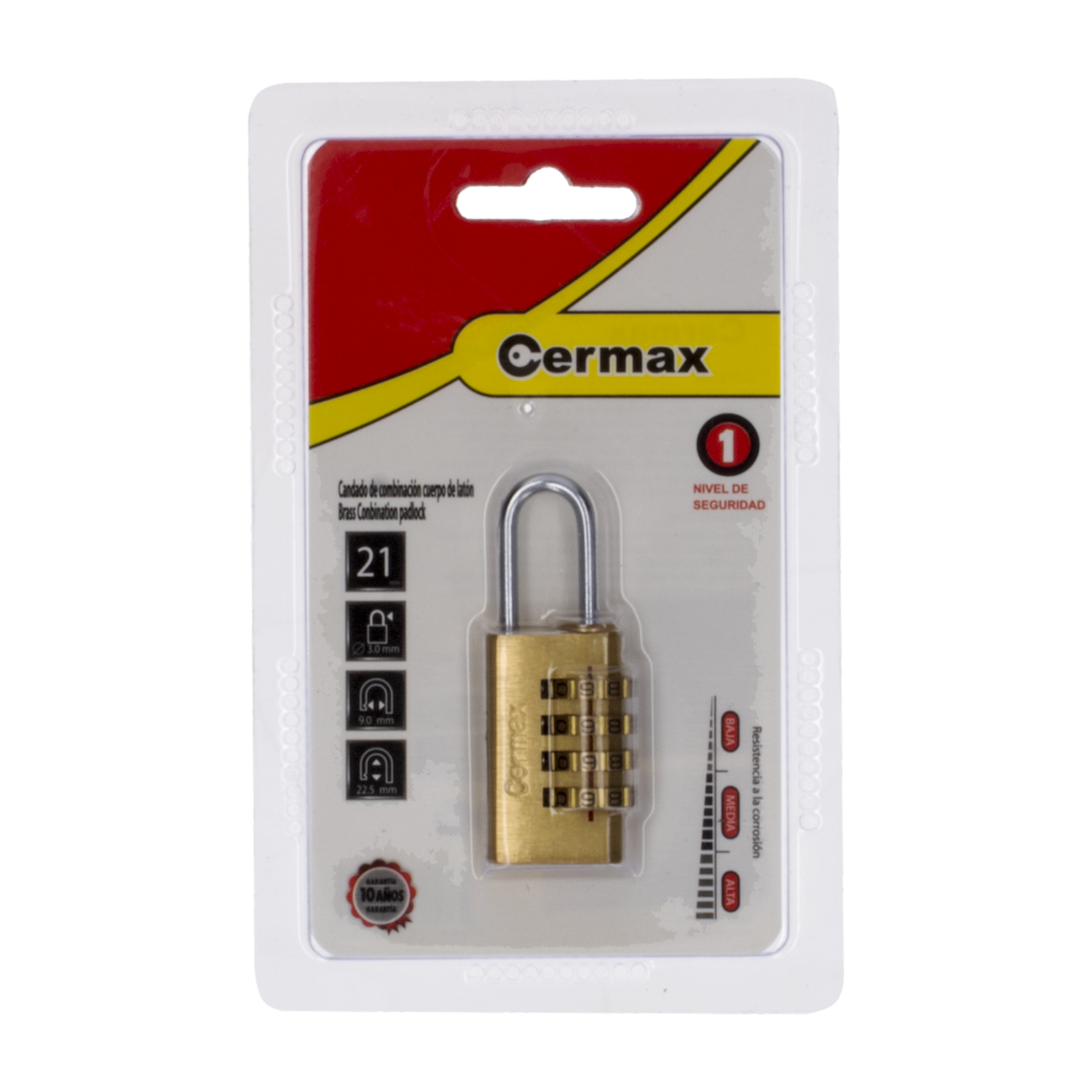 Candado De Combinación  4 Dígitos 21 Milímetros CERMAX Unidad