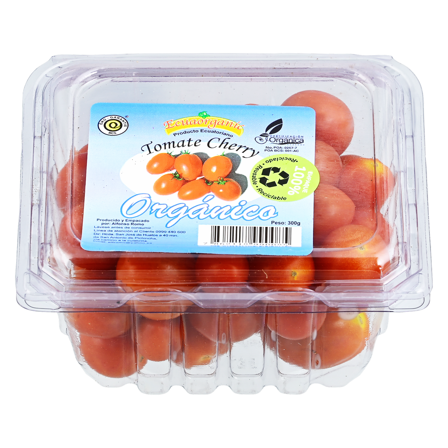 Tomate Cherry Orgánico ECUAORGANIC 300g