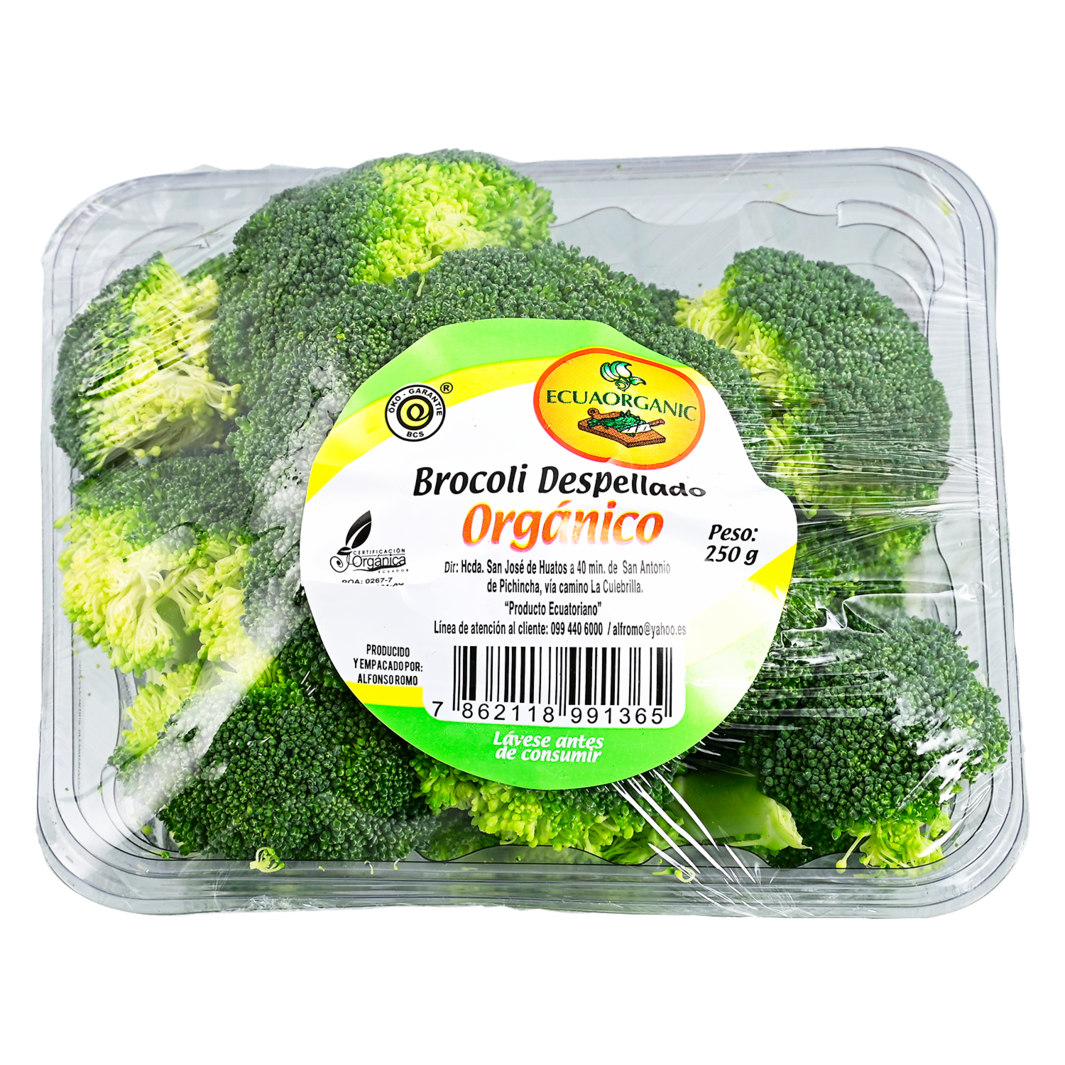 Brócoli Despellado ECUAORGANIC 250 G