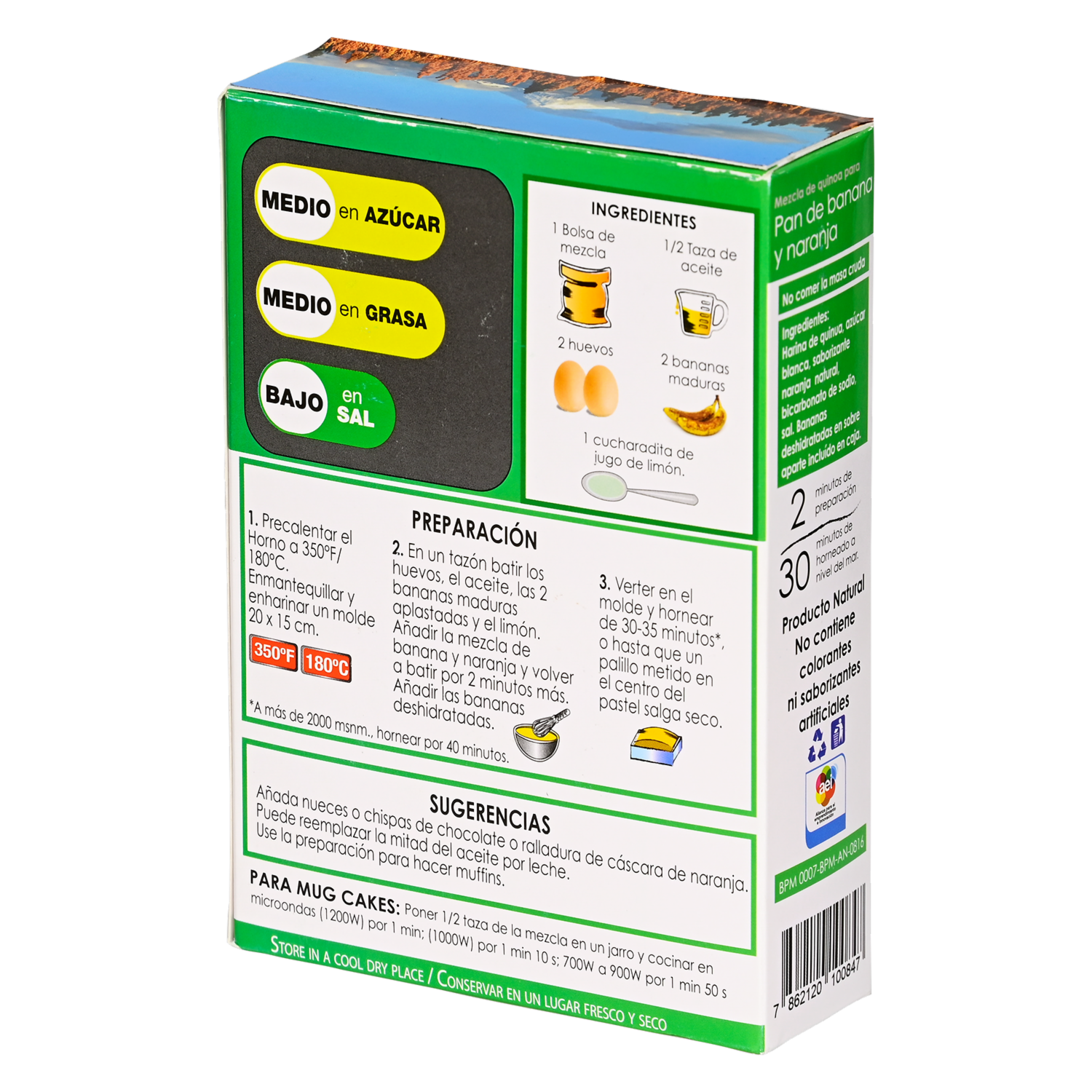 Premezcla De Quinua Para Pan De Banana Y Naranja QUINOA COTOPAXI 300 G