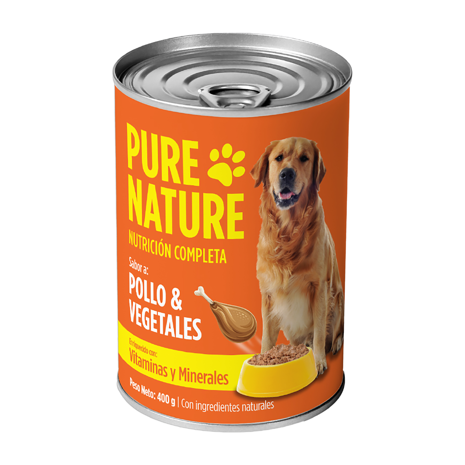 Alimento Húmedo Para Perros Pollo Con Vegetales PURE NATURE 400 G