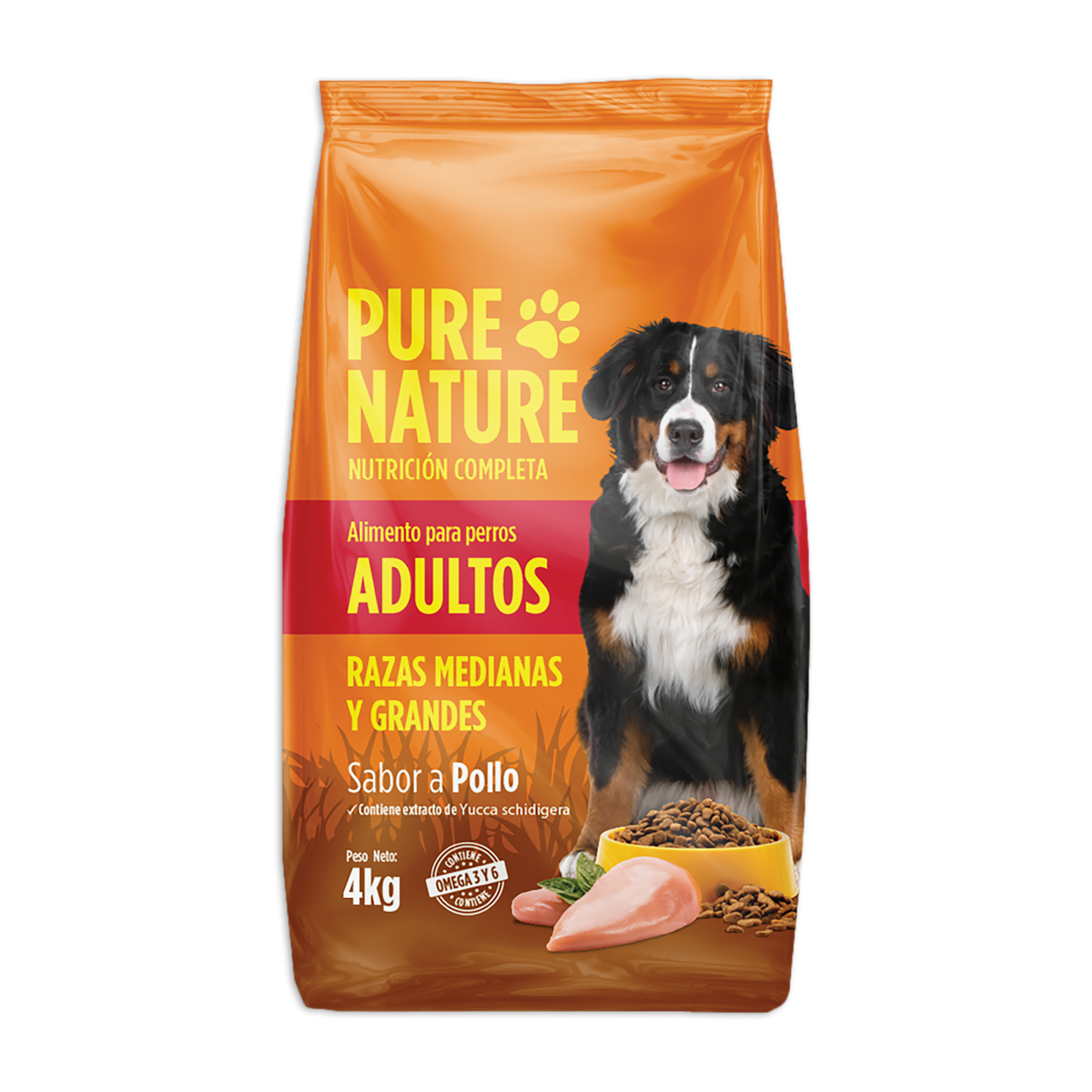 Alimento Para Perros Adultos Razas Medianas y Grandes Pollo PURE NATURE 4000 G