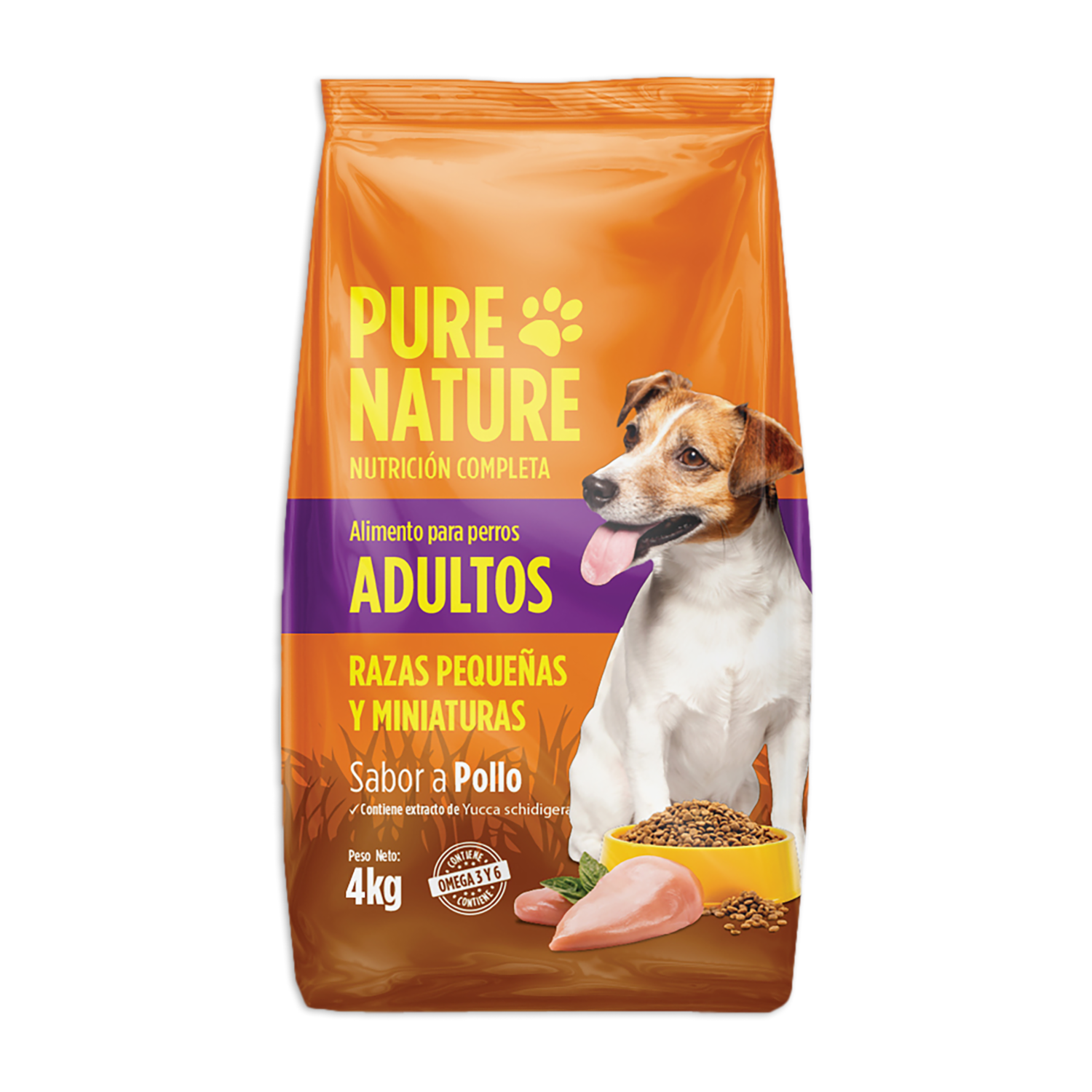 Alimento Para Perros Adultos Razas Pequeñas y Medianas Pollo PURE NATURE 4000 G
