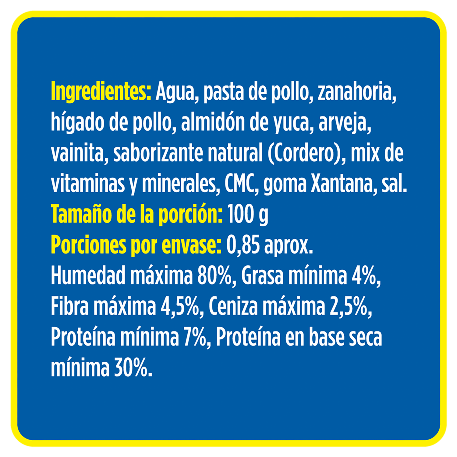 Alimento Húmedo Para Perros Cordero Con Vegetales PURE NATURE 85 G