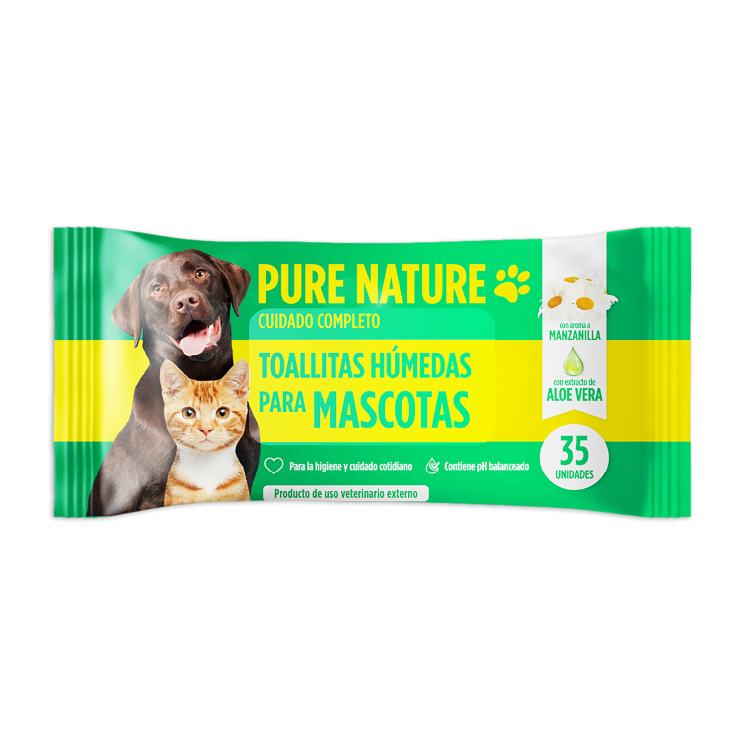 Toallitas Húmedas Para Mascota PURE NATURE 35 Uds