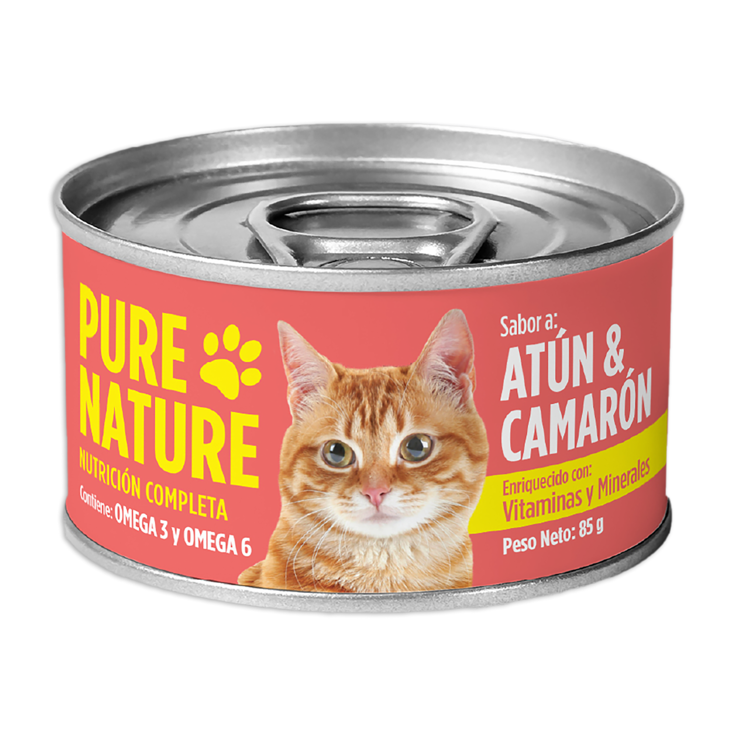 Alimento Húmedo Para Gatos De  Atún Y  Camarón PURE NATURE 85 G