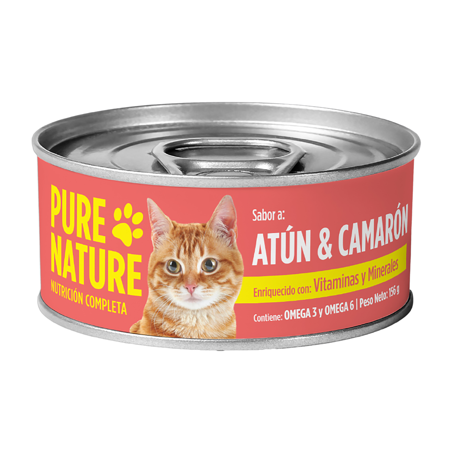 Alimento Húmedo Para Gatos De  Atún Y  Camarón PURE NATURE 156 G
