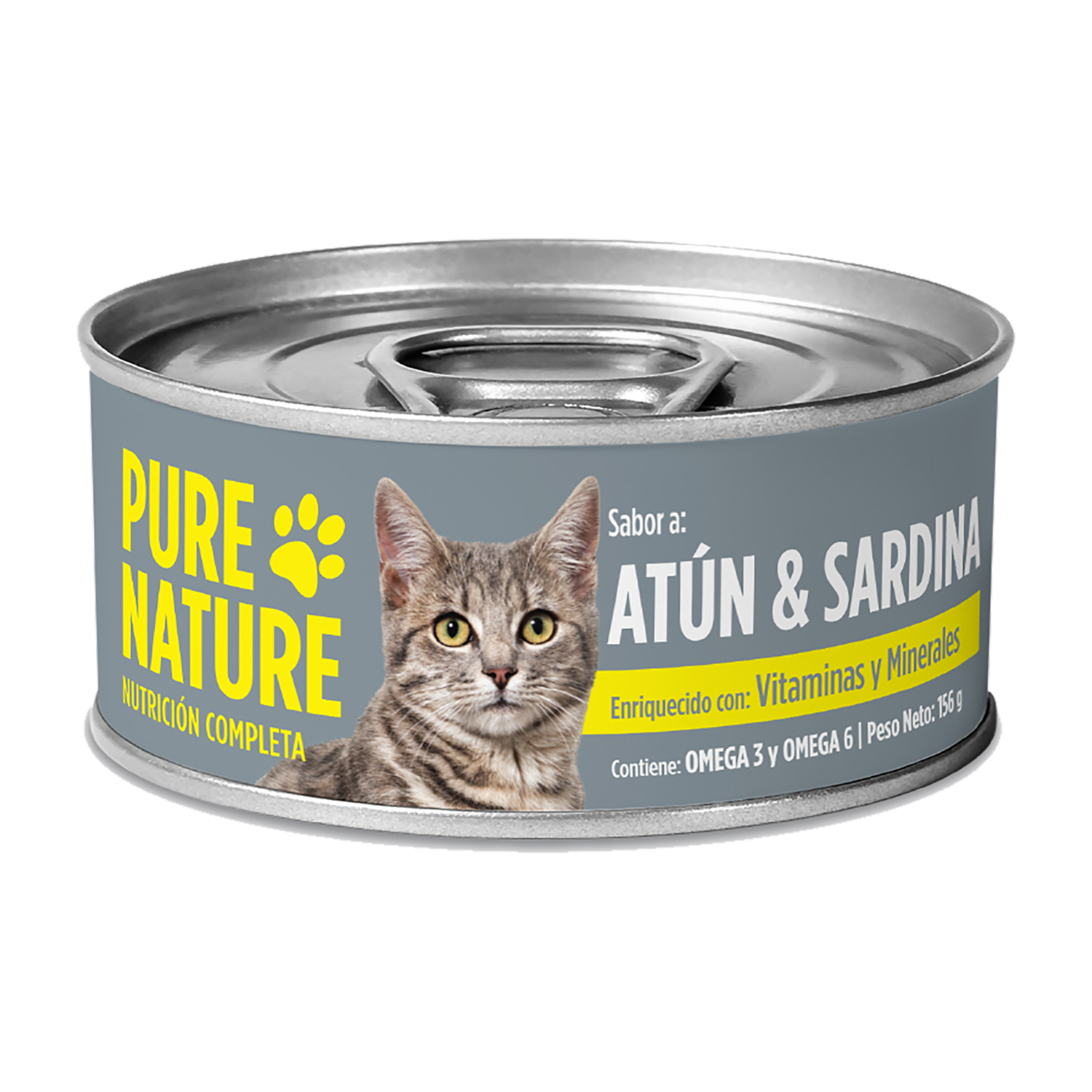 Alimento Húmedo Para Gatos De  Atún Y Sardina PURE NATURE 156 G