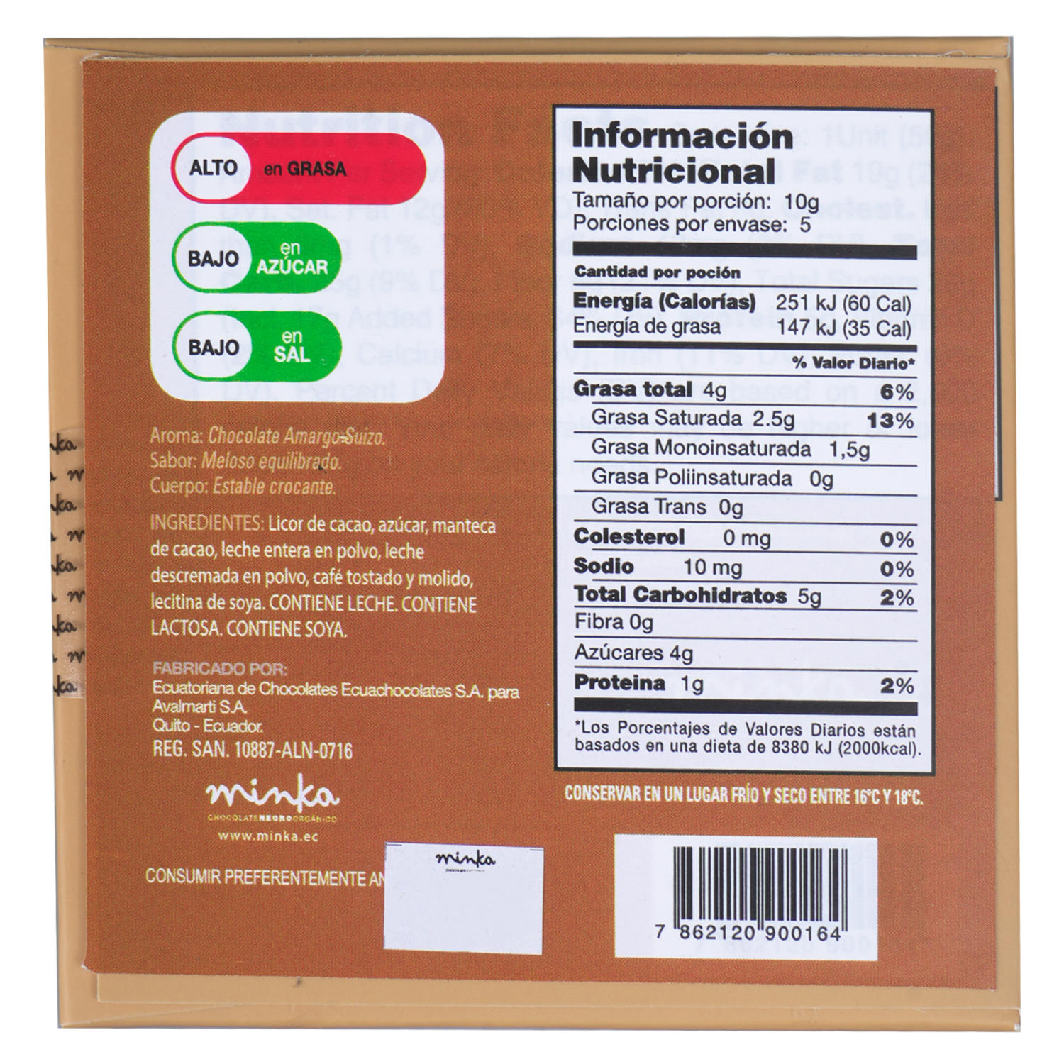 Chocolate Mocacchino MINKA 50 g