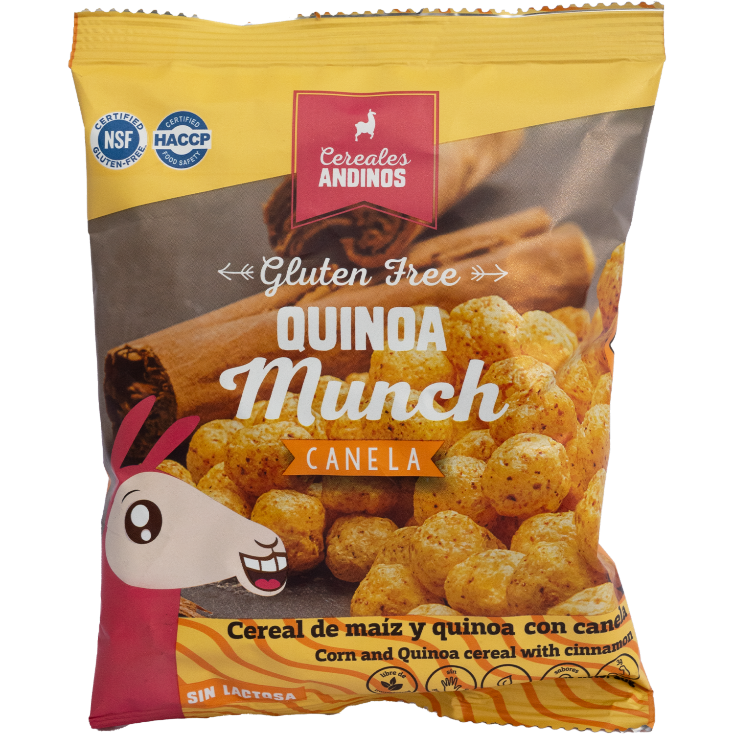 Cereal Quinoa Munch De Maíz Y Quinoa Con Canela Libre De Gluten CEREALES ANDINOS 30 G