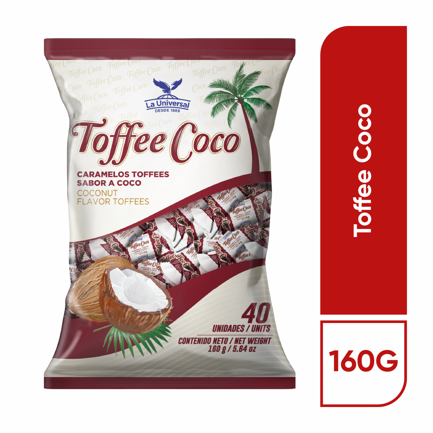 Caramelos Toffe Coco TOFFE COCO 160 G